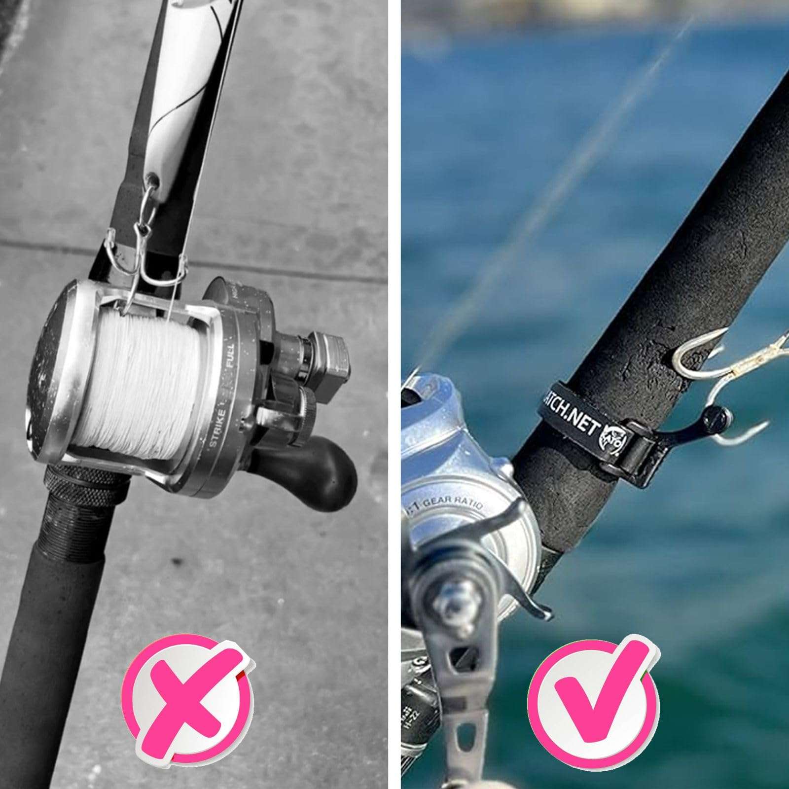 KATCH Hook Keeper for Fishing Rod: Regular & Mini Sizes - Secure Lure & Accessory Holder (Blue, Regular) 4