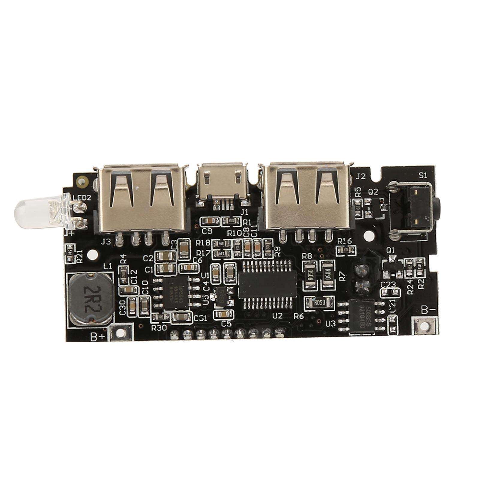 Dual USB Power Bank Module, Convenient Durable Power Bank PCB, for Battery Lithium Battery 3