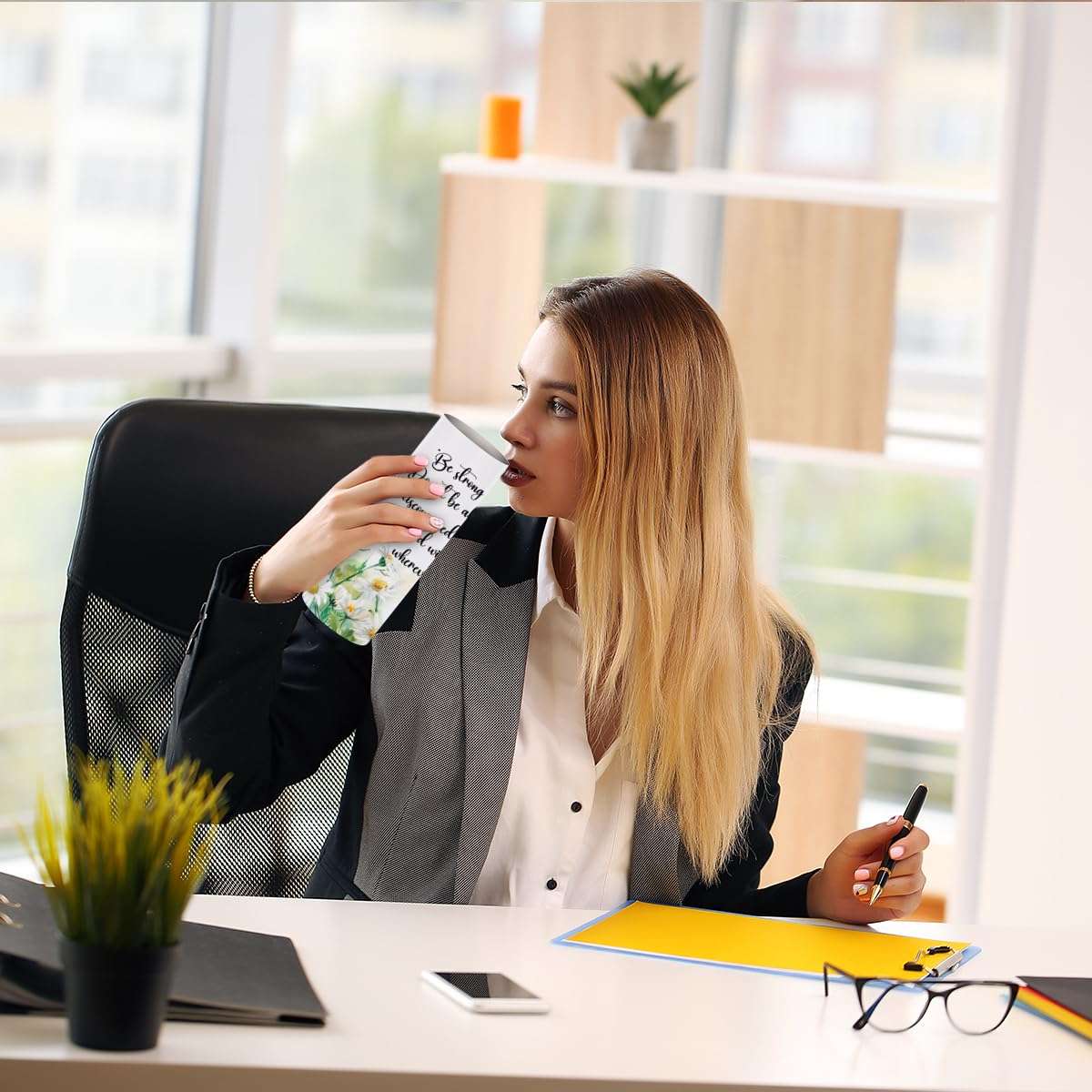 Coffee Tumbler, 20 oz Tumbler Insulated Coffee Mug with Lid, Skinny Stainless Steel Thermal Cup, Slim Vacuum Water Bottle Travel Mug, Inspirational Gifts Bible Religious Christian Gifts for Women 5