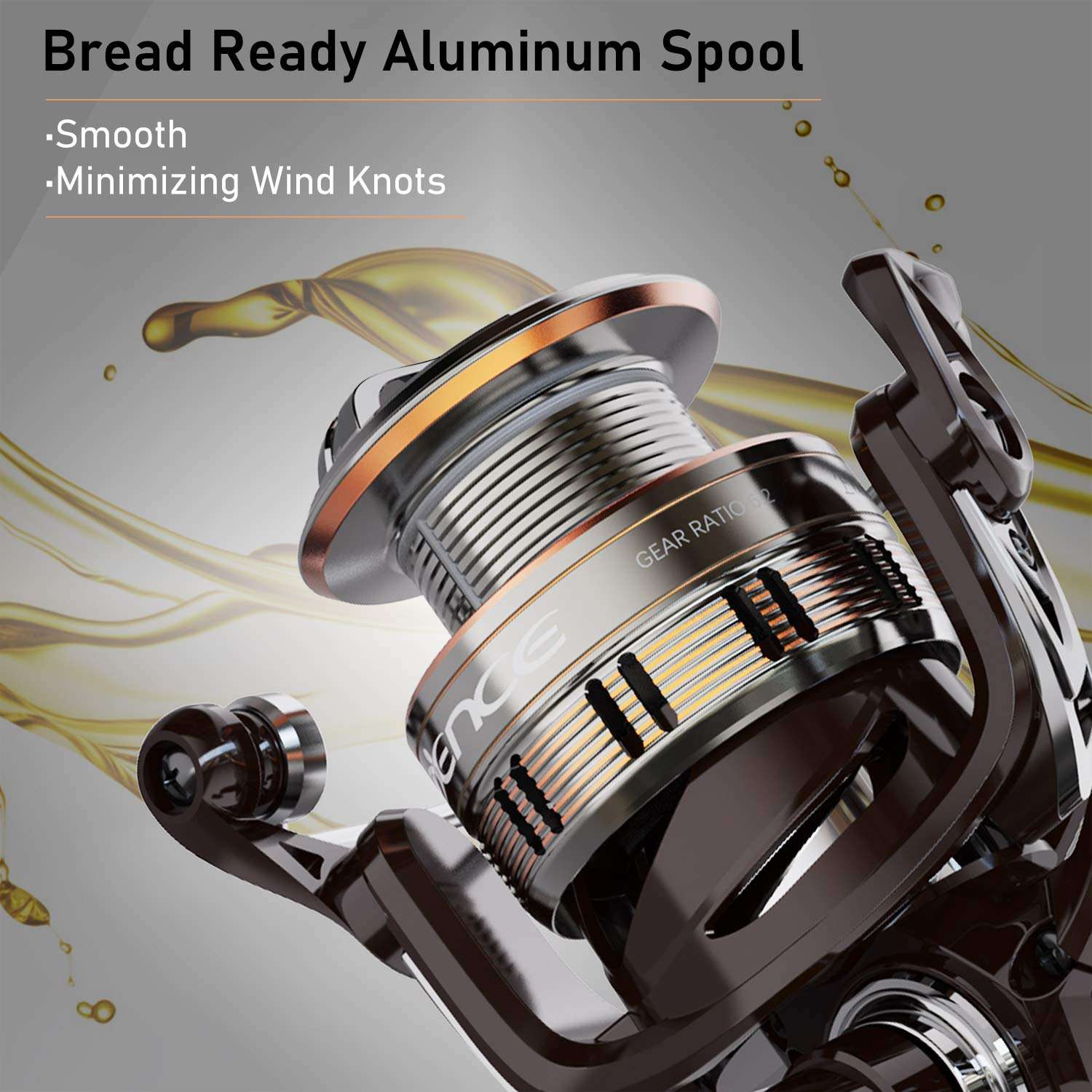 Cadence Spinning Reel-Elate 10+1 BB Light Weight & Durable -Stainless Steel Main Shaft, Die-Casting Handle&Double Anodized Spool-Ultra Smooth Powerful Reel with Graphite Body &Felt Washer 4