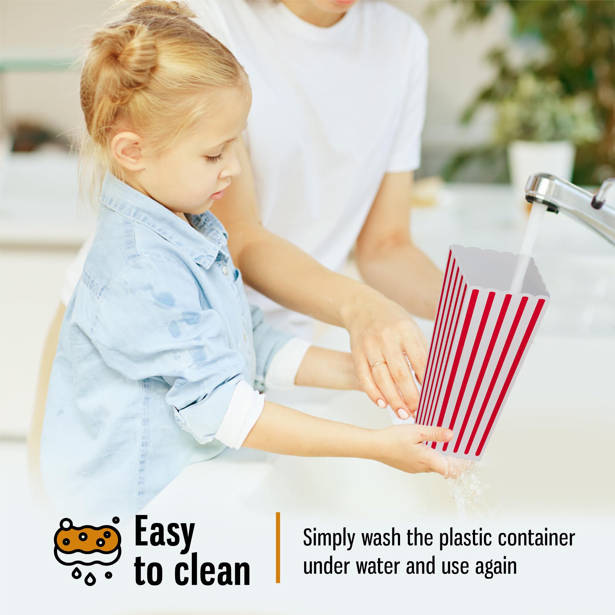 Reusable Plastic Popcorn Containers: Popcorn Buckets Reusable Plastic Movie Night Popcorn Boxes Popcorn Bowls Popcorn Cups Popcorn Holders for Party Popcorn Small Plastic Boxes Buskets Reusable Cups 6