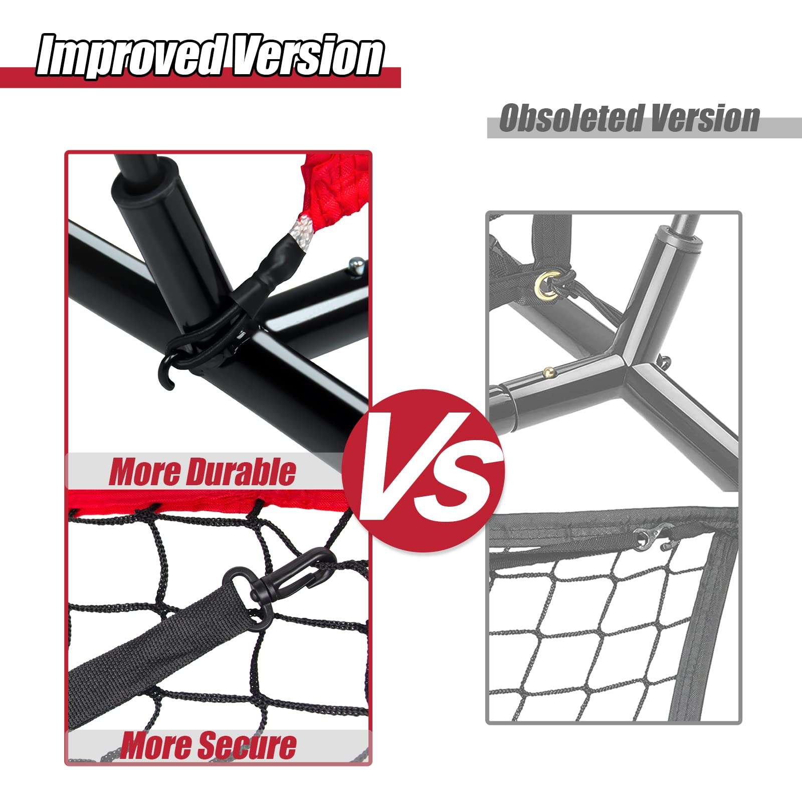 Baseball Net Set LIBERRWAY 7x7 ft Softball and Batting Net with 12 Count Baseballs, Adjustable Batting Tee & Caddy, Strike Zone, Baseball Hitting Practice Net for Adult Sport Youth Baseball Backyard 6