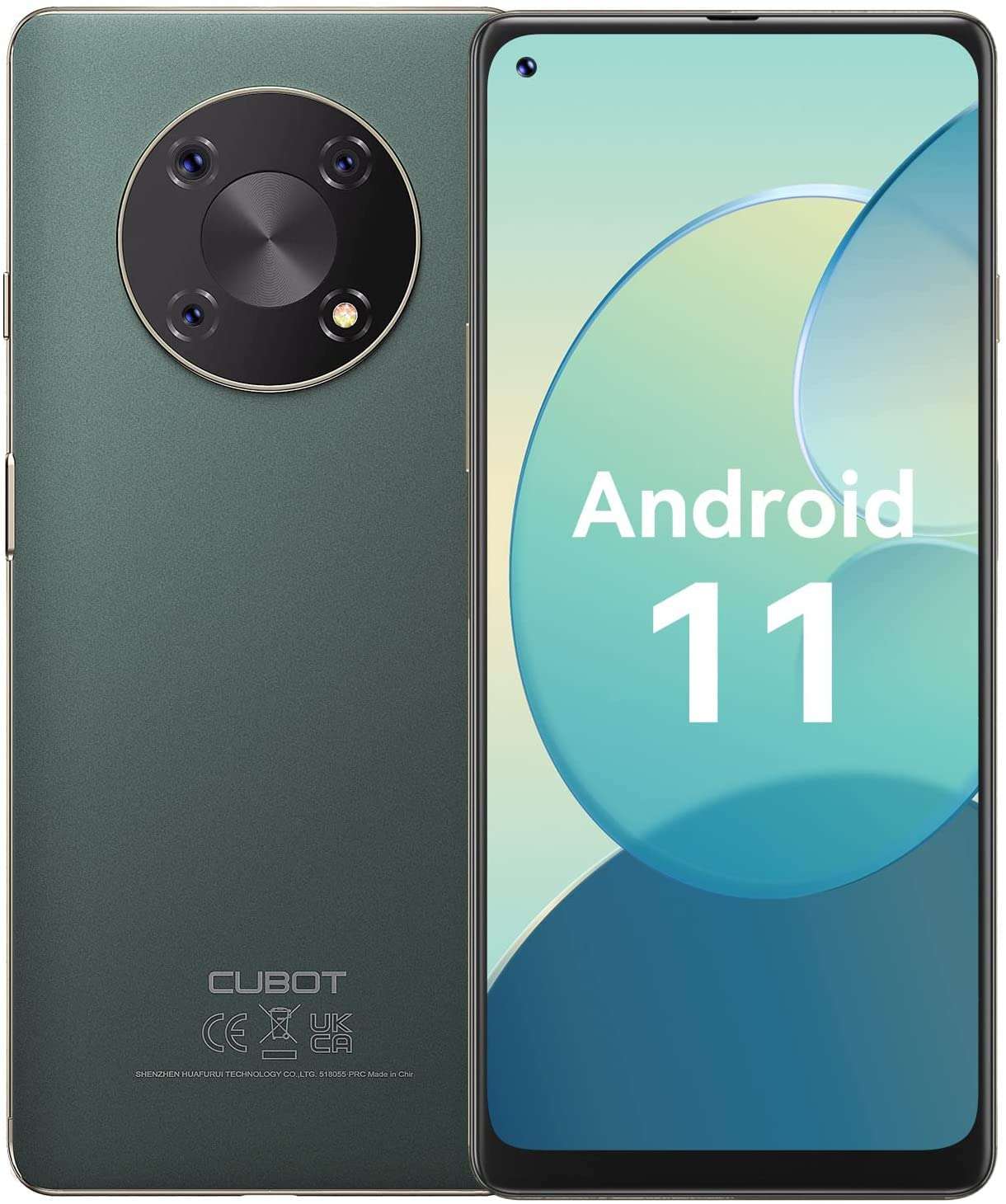 CUBOT Max 3P Unlocked Smartphone, Android 11 Cell Phone，6.95" Screen，4GB RAM + 64GB ROM, 4G Dual Sim Smartphone, 5000mAh Battery, 48MP Camera, Face-ID,Touch-ID, NFC, OTG, GPS, US Version（Green） 1