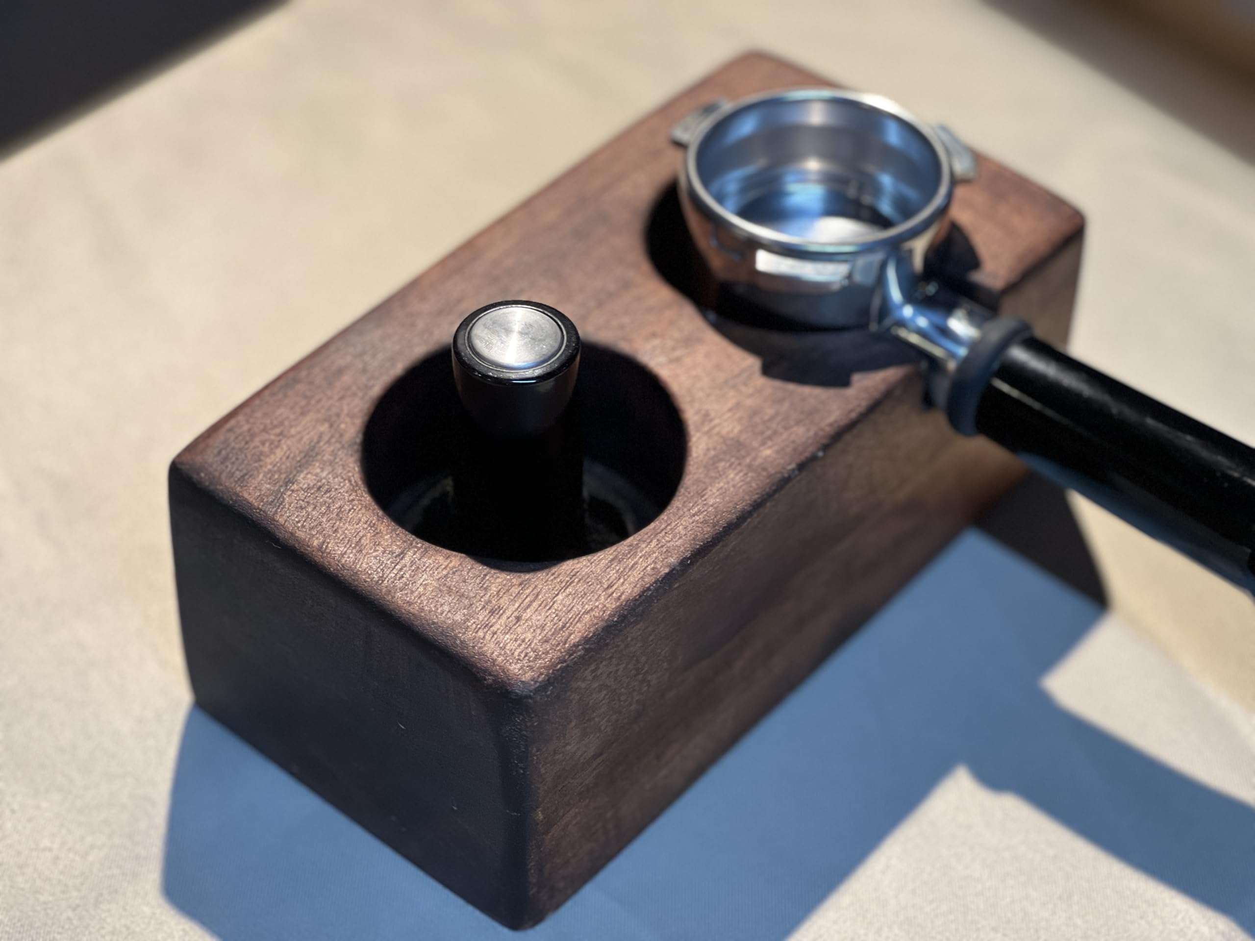 Wood Chop Wooden Coffee Portafilter Holder & Tamping Station | 51mm - 58mm | Handcrafted Mango Wood | Stylish, Elegant & Durable Coffee Bar Accessory for Home & Cafe Use 6