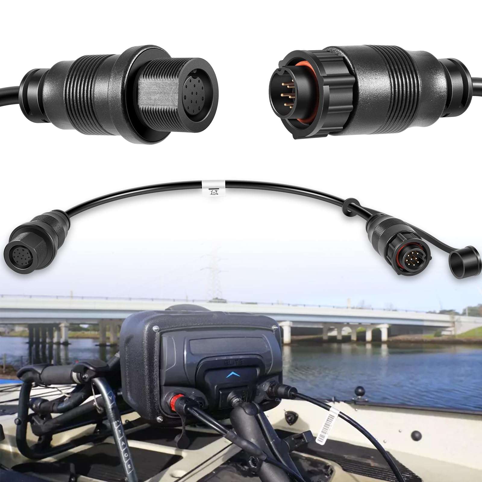 Replacement for Minn Kota 1852079 DSC Adapter Cable MKR-DSC-16 for Lowrance 9-Pin Fish Finders IP68 Waterproof 1