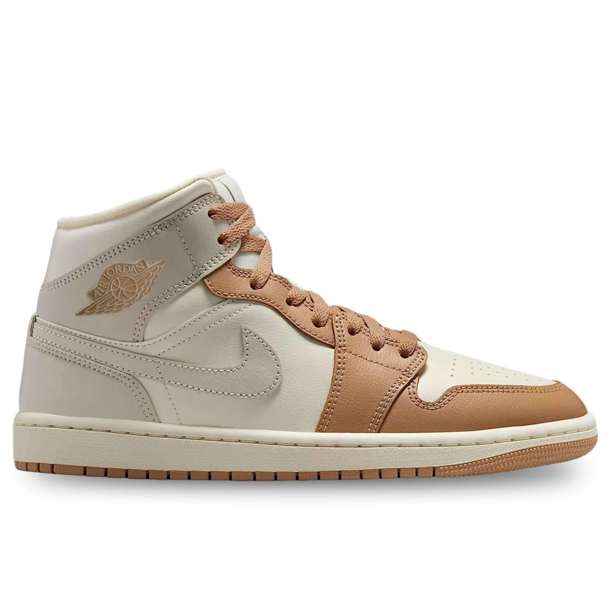 W AIR JORDAN 1 MID "PALE IVORY/LT OREWOOD BRN-HEMP-SAIL" 3