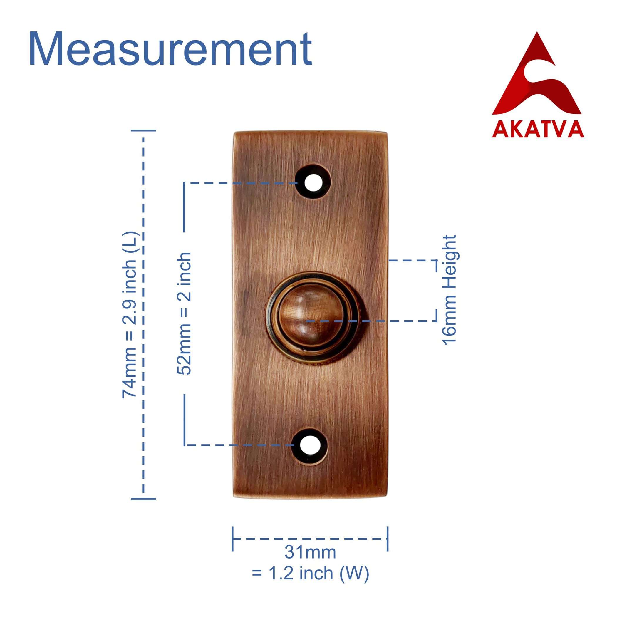 Akatva Doorbell Button with T Hinge Set – 2 Pieces Gate Hinges for Wooden Fences Heavy Duty – Bell Push Button – Doorbell Button Wired – Barn Hinges for Doors – Black Hinges – Antique Copper Finish 5
