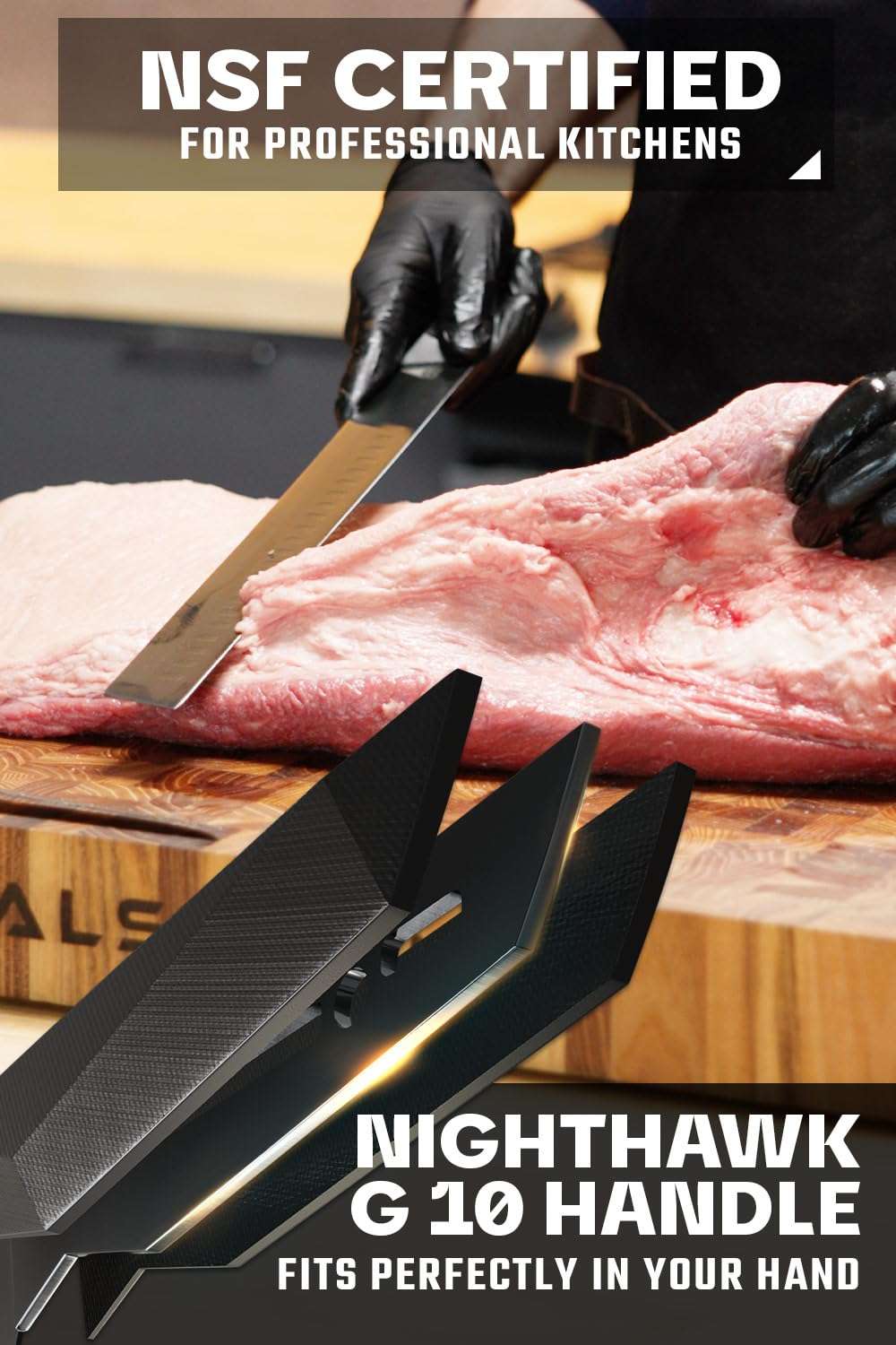 Dalstrong Slicing Knife - 14 inch - Shadow Black Series - Black Titanium Nitride Coated - High Carbon - 7CR17MOV-X Vacuum Treated Steel Carving Knife - Sheath - Kitchen Knife Slicer - NSF Certified 5