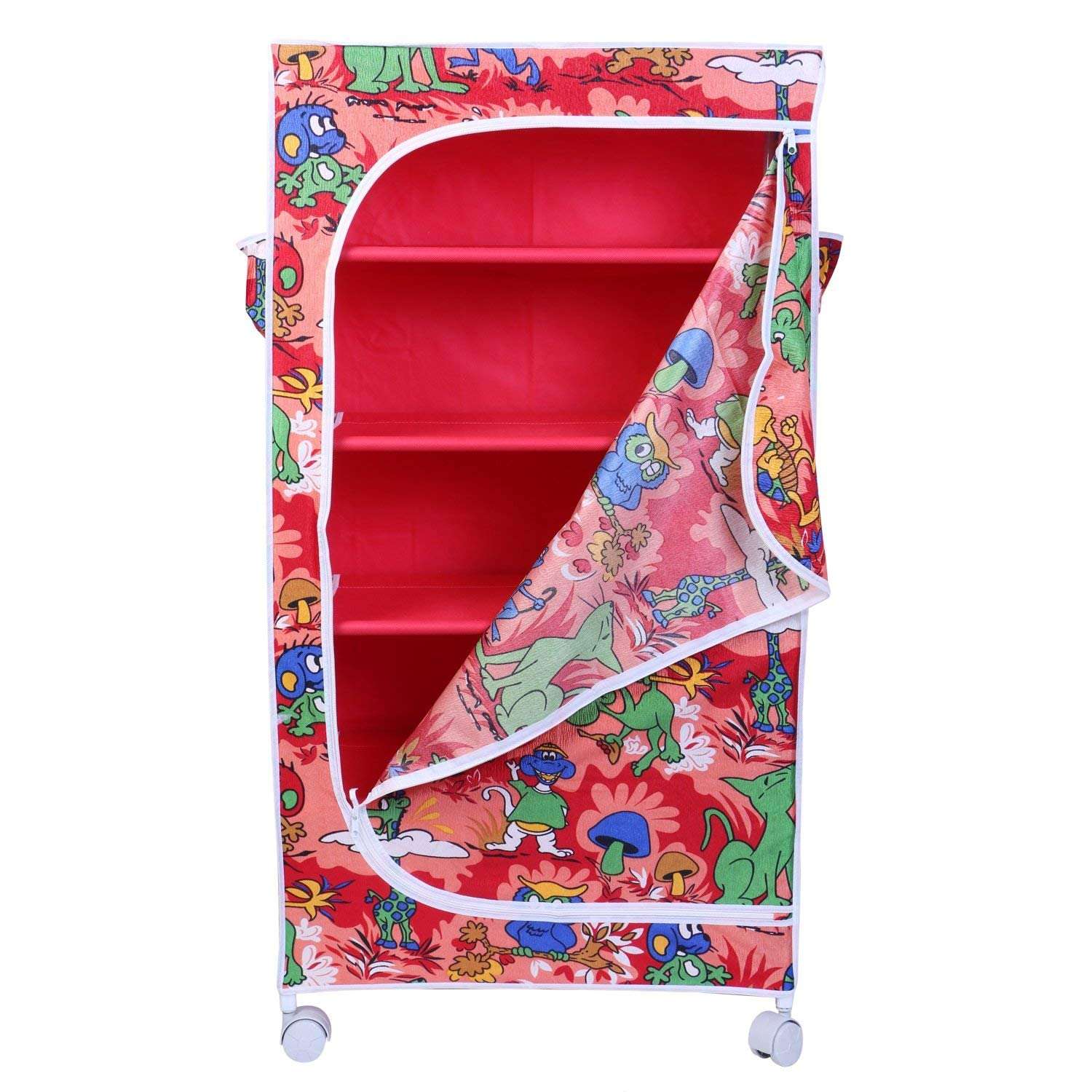 Baby Foldable Wardrobe, Multipurpose Printed Plastic Foldable Toy Wardrobe Storage Baby Almirah for Kids (4 Layer) 3