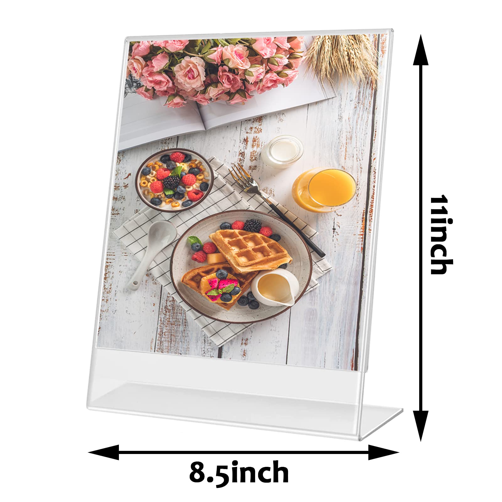 3 Pack Acrylic Sign Holder, 8.5 x 11 inches L Shape Clear Menu Display Stand Paper Holder Table Top Sign Holder Suitable for Restaurants, Office, Home, Store (6) 3