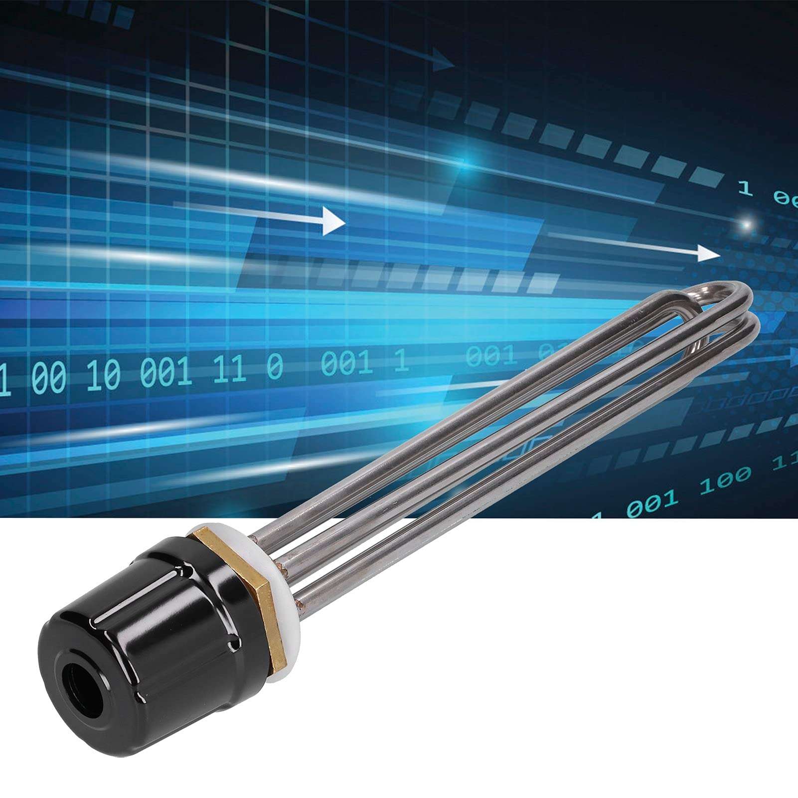 Electric Heating Rod, Submersible Water Heater Element Portable Insulation AC220/380V for Incubator for Steam Table for Greenhouse(3KW, 1.5"BSP) 4