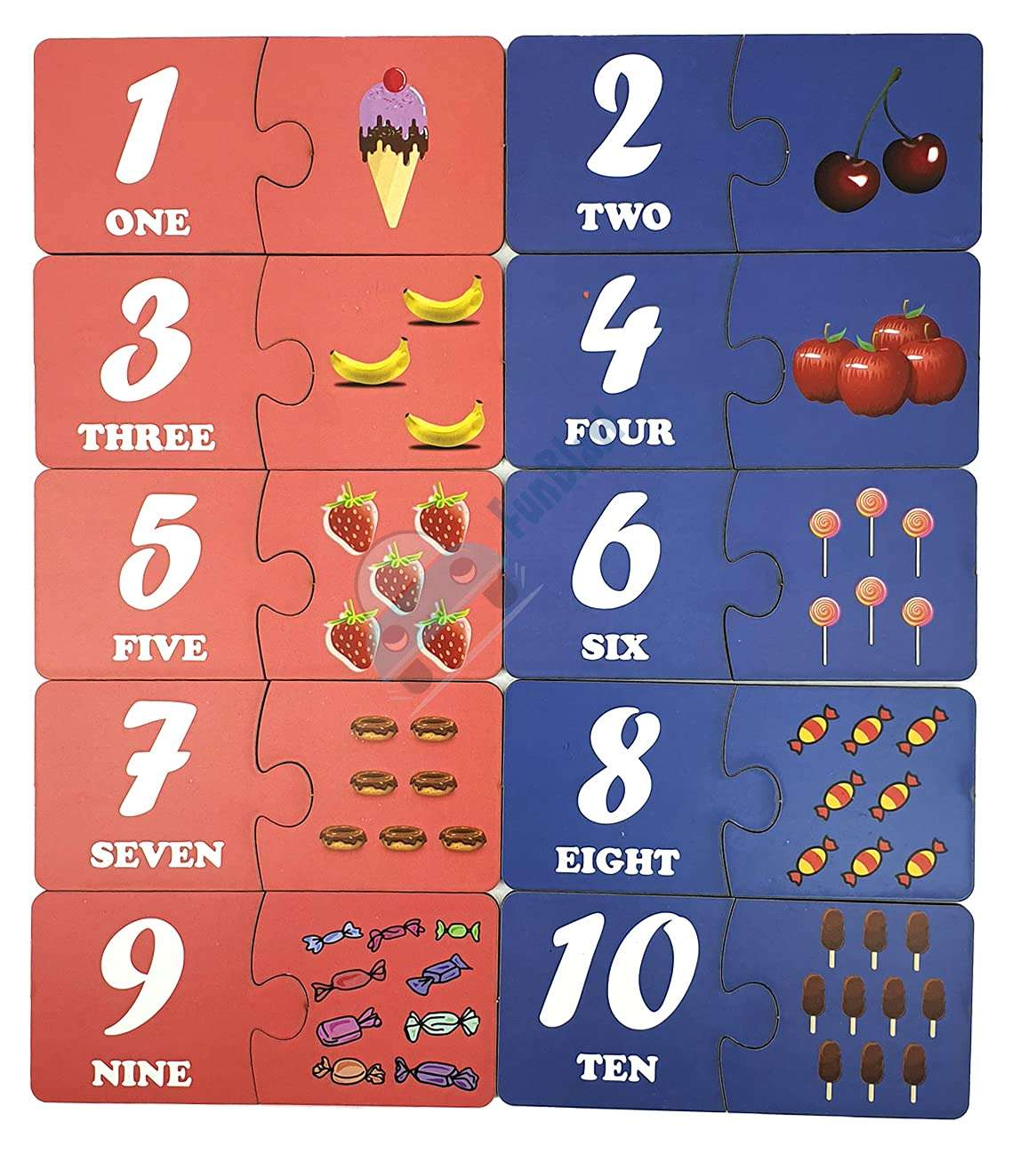 FunBlast Wooden Number Jigsaw Puzzle for Kids Jigsaw Puzzle for Kids of Age 3-5 Years – 24 Pcs (Multicolor) 3