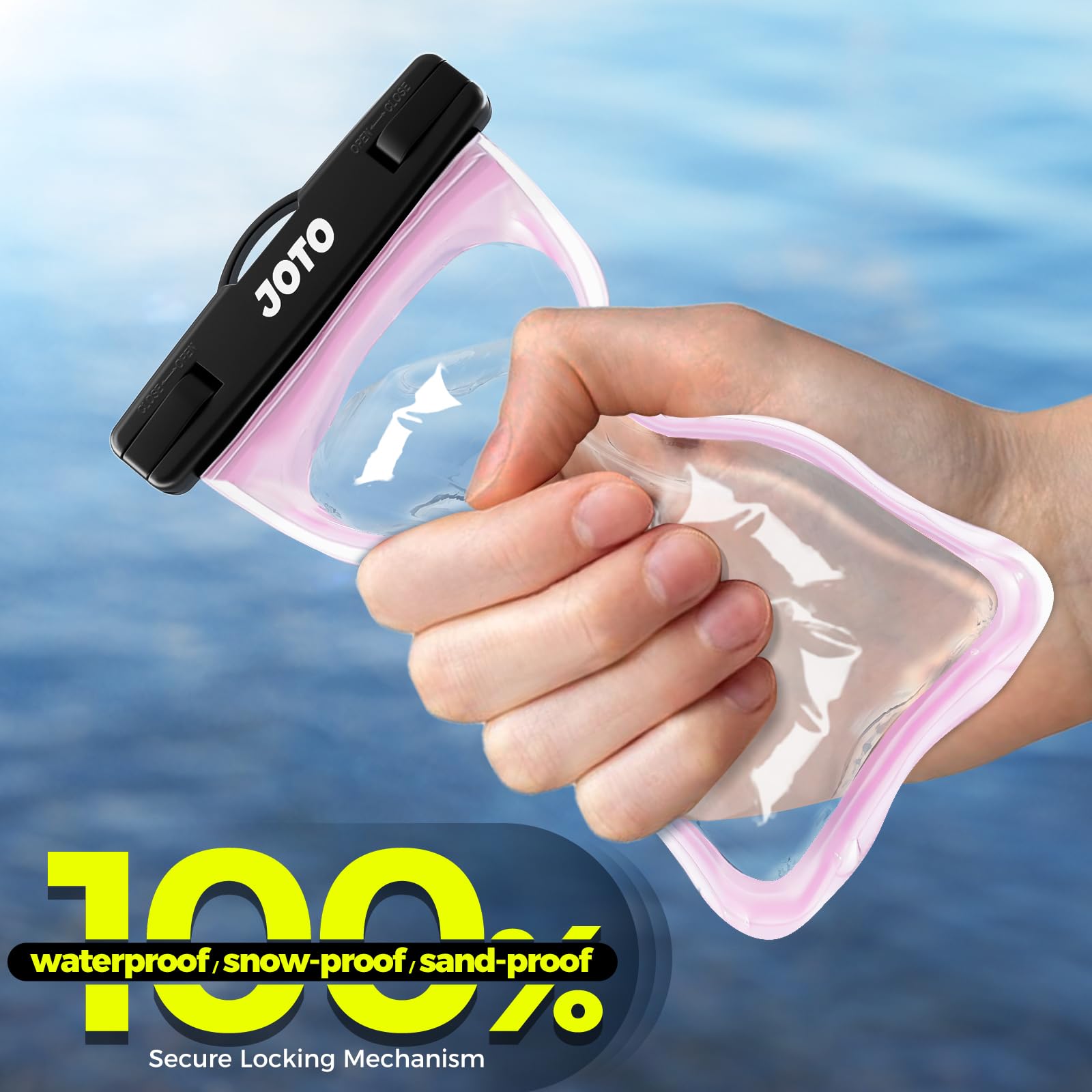 JOTO Up to 7" Universal Waterproof Phone Case for iPhone 17 Air 16 15 14 13 12 11 Plus Pro Max, IPX8 Cellphone Dry Bag XR X SE, Galaxy S23 S22 S21 S20+ S20 S10 Plus Note, Pixel -Clearpink 5
