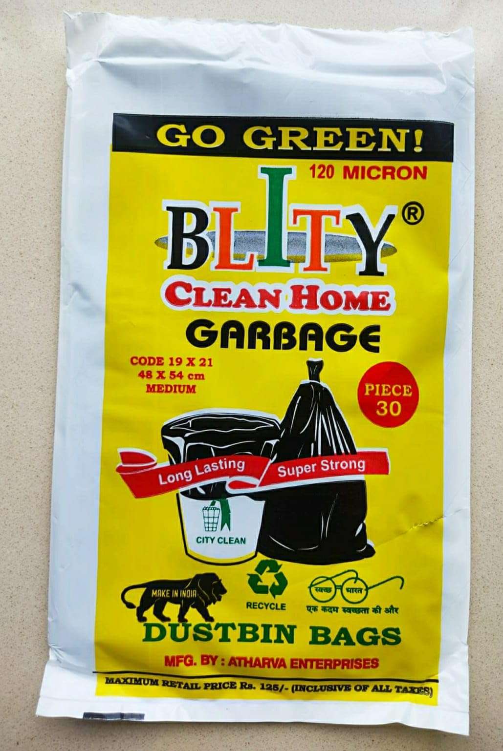 BLITY Plastic Garbage Bags | Dustbin Bags Medium Size | Black | 19 X 21 Inch | 8 Packs Of 30 Pcs | Total 240 Pcs Garbage Bags Medium Size, 240 Count 4