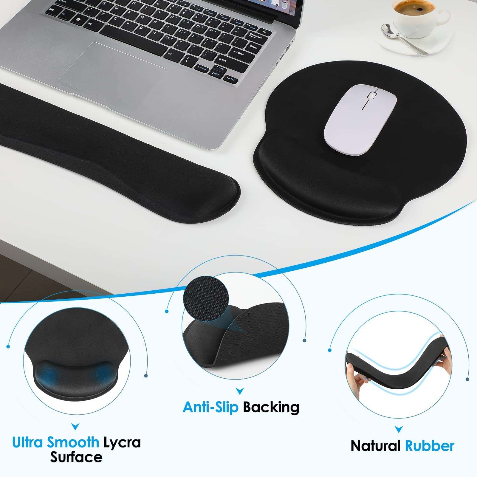 RGB Large Gaming Mouse Pad & Keyboard Wrist Rest 5