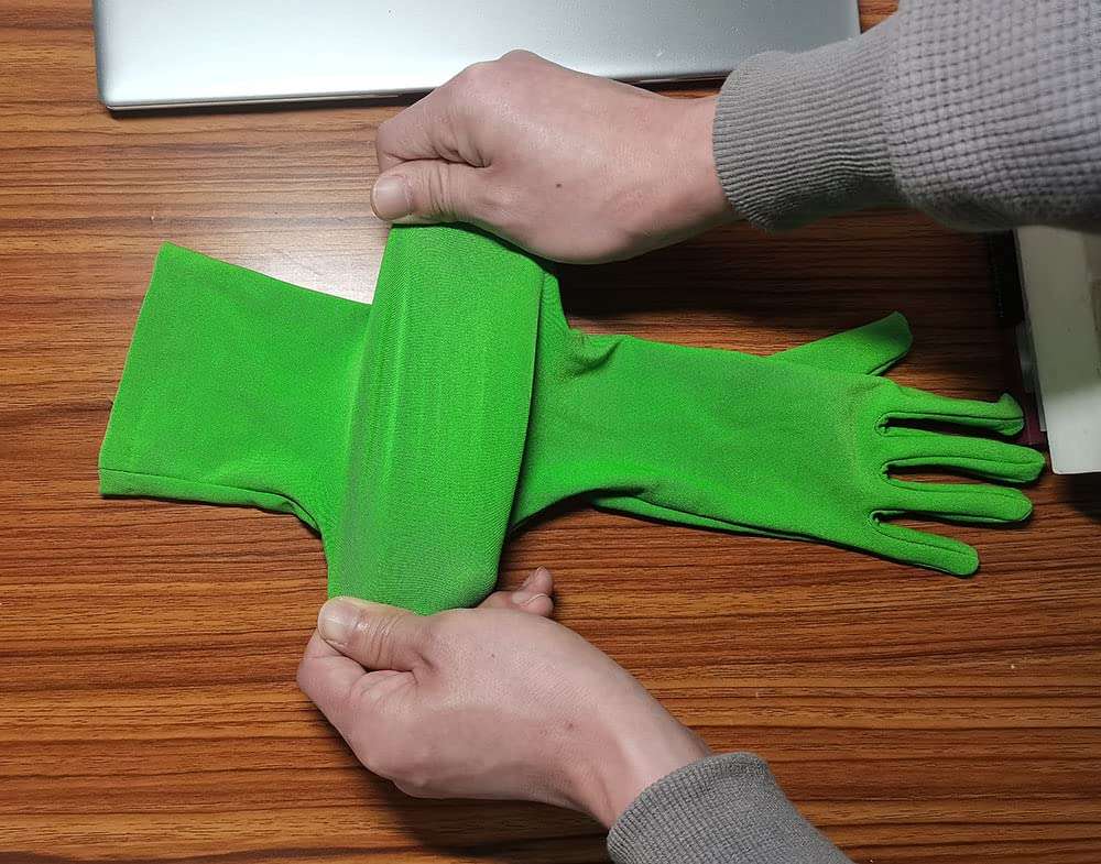 Chromakey Gloves Green Chroma Key Glove Invisible Effects Background Chroma Keying Green Gloves for Green Screen Photography Photo Video… (Tight, Green), 50x12cm 4