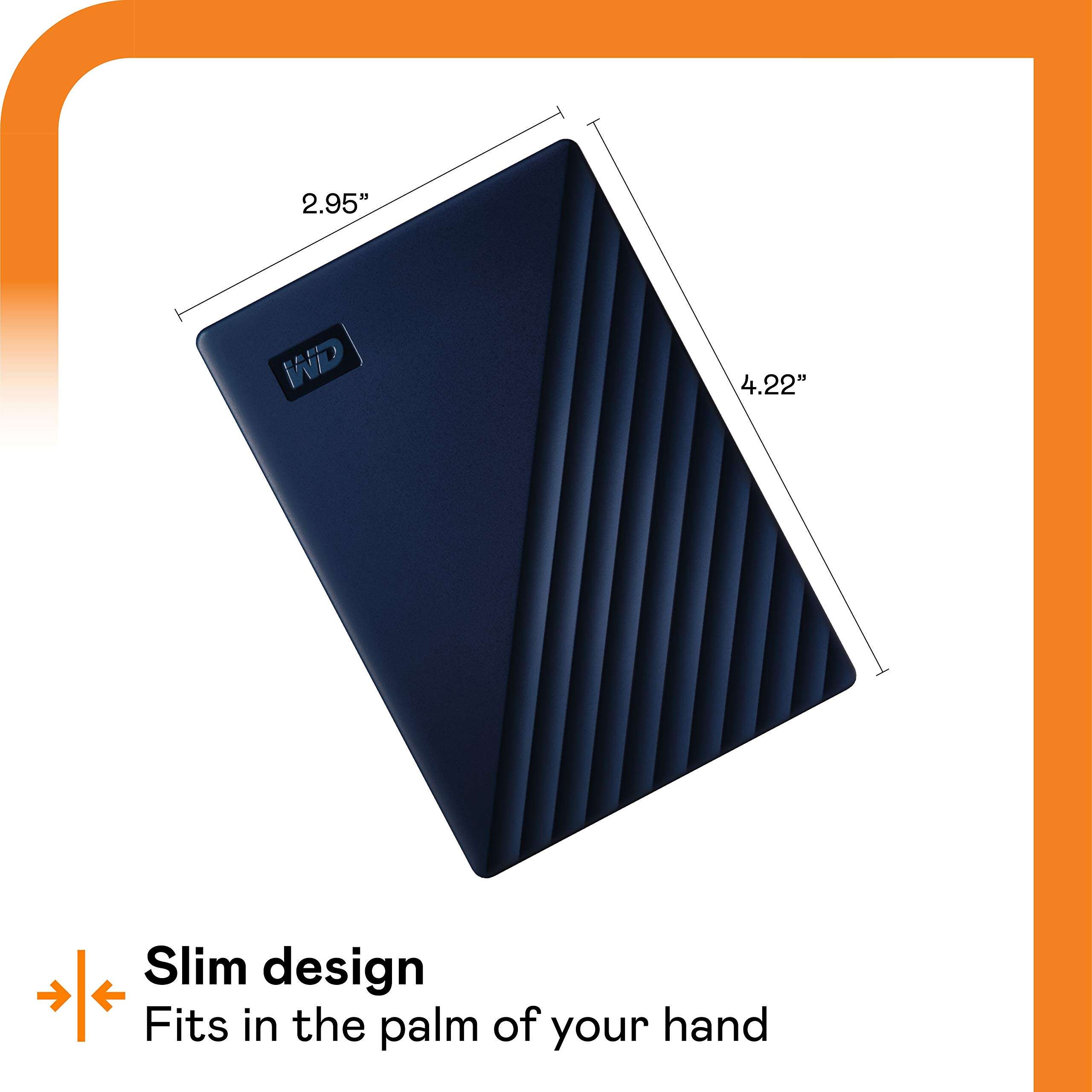 WD My Passport for Mac 2TB External Hard Drive (Mobile Storage, USB-C Enabled, WD Discovery Software, Password Protection, Mac Compatible, Easy to Use) Midnight Blue 2