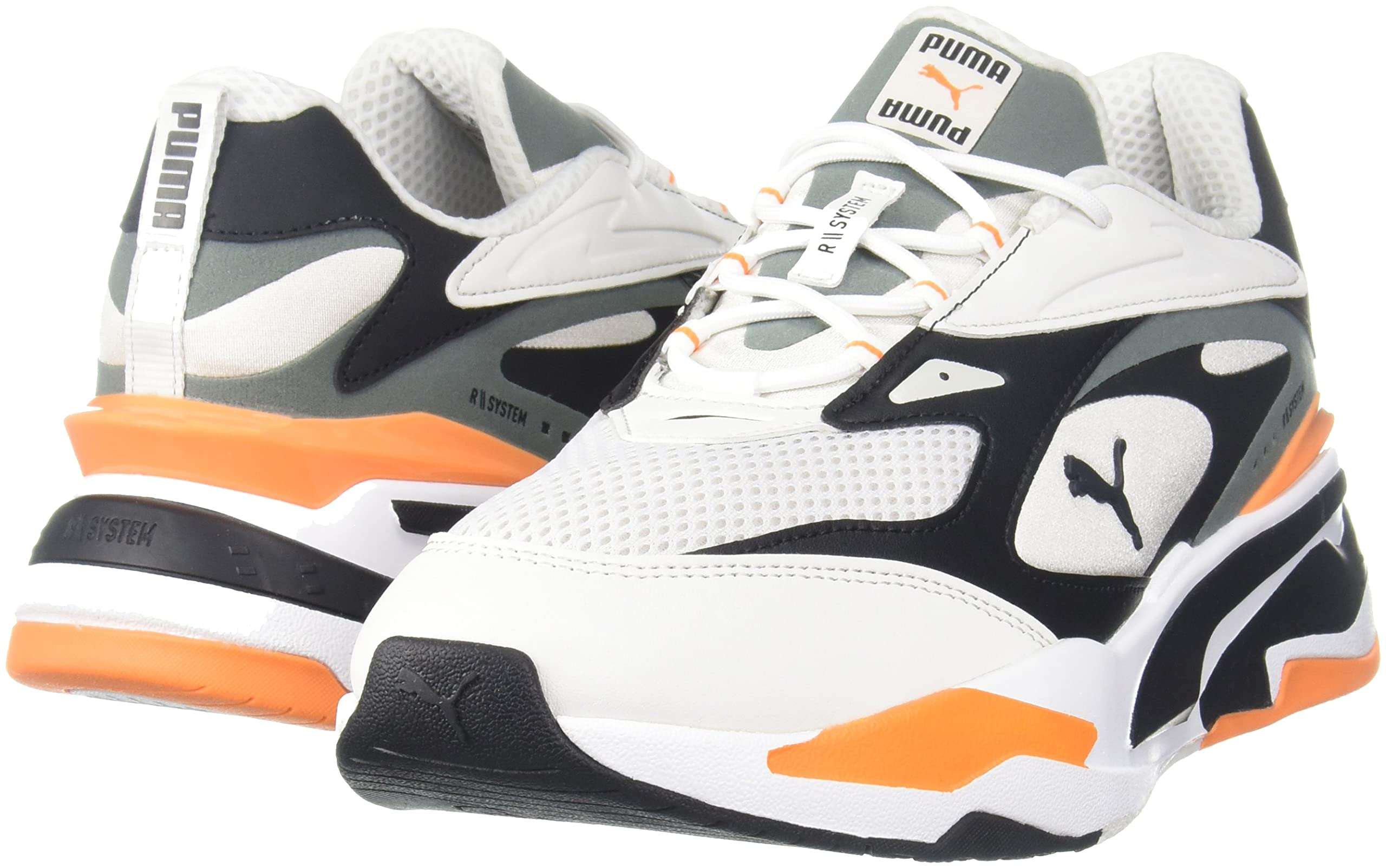 Puma Unisex RS-Fast Sneaker, Nimbus Cloud Black-Vibrant Orange, 3 3