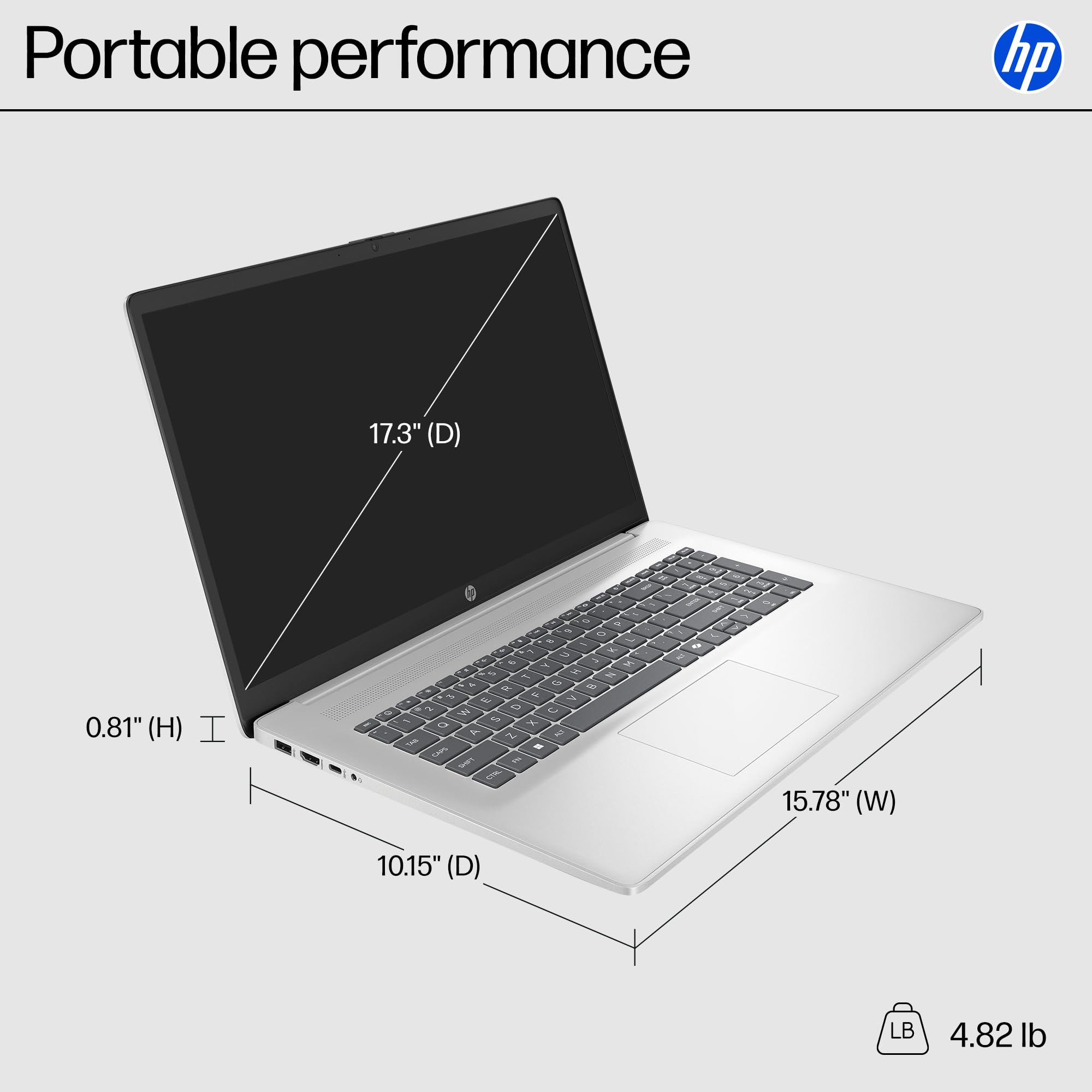 HP 17 Laptop, 17.3" HD+ LED Anti-Glare Touchscreen Business Laptop Computer, Windows 11 Laptop 32GB RAM 1TB SSD, AMD Ryzen 5 Processor, AMD Radeon Graphics, Numeric Keypad, NLY Earphones, Silver 6