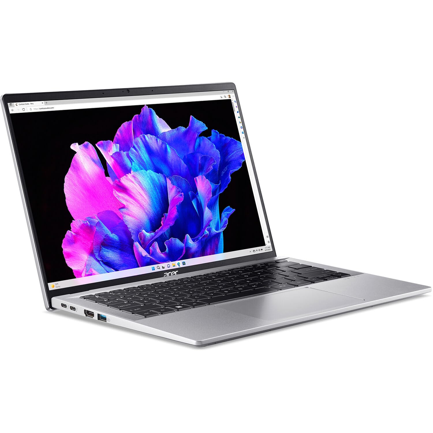 acer Swift Go 14 Laptop, Intel 16-Core Ultra 7 155H, 14"" 2.8K IPS Display, Intel Arc Graphics, 16GB LPDDR5 1TB SSD, Backlit KB, Fingerprint, Thunderbolt 4, WiFi 6E, HDMI 2.1, Win11 Home, Pure Silver 2
