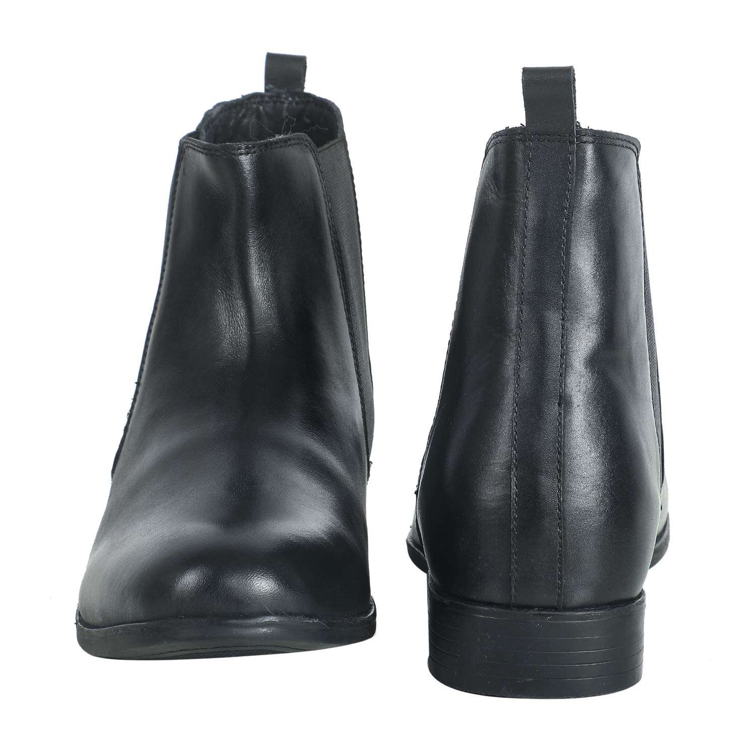 Men's Black Leather Chelsea Boots with Height (5.5) 5