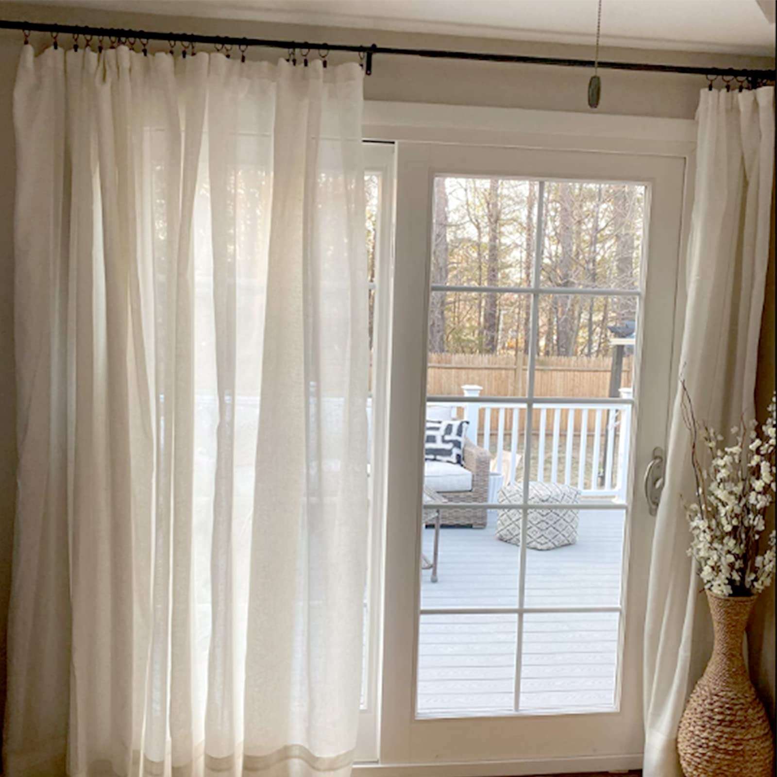 WeeksEight 44 Pack Black Curtain Rings with Clips, Curtain Hooks Hangers Clip Rings for Hanging Drapes Bows Hat, Drapery Rings 1 in I D, Fits up to 5/8 in Diameter Curtain Rod. 6