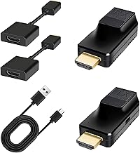 NKZKN HDMI Extender Over Ethernet Adapter up to 200FT with HD Extension Cable, 1080P@60Hz HDMI to RJ45 via CAT5/5e CAT6 OFC Cable, Plug and Play for TV, PC, PS5, Projector