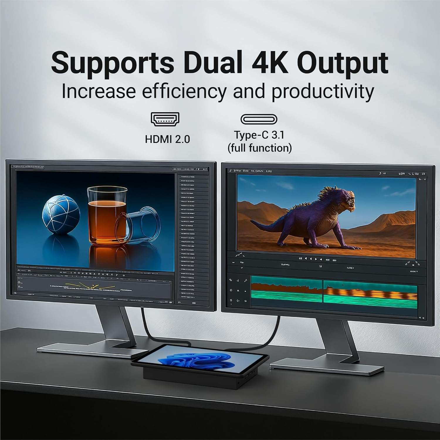 10.1 inch Industrial Embedded Panel PC, Win 11 Computer with 10 Points Touchscreen, Celeron N5100 8GB RAM/128GB ROM, Dual HDMI 2.0 WiFi 5 Bluetooth 5.0 for Office/Automation/Kiosk/Bar/Warehouse 4