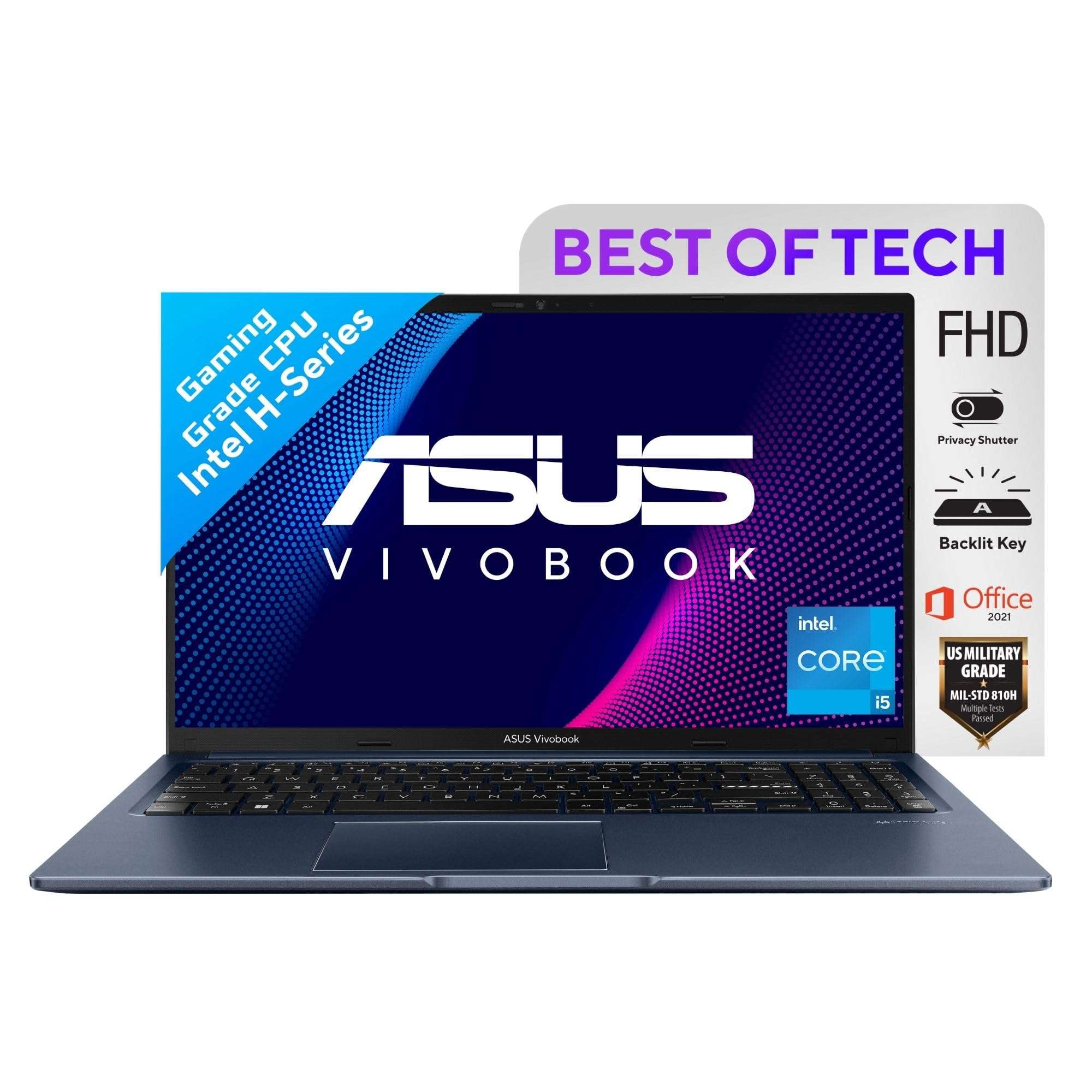 ASUS Vivobook 15 (2023), Intel Core I5-13500H 13Th Gen, Thin and Light Laptop, 15.6" (39.62 Cms) Fhd, (16Gb/512Gb SSD/Intel Iris X?/Win 11/Office 2021/Backlit Kb/Blue/1.7 Kg), X1502Va-Nj541Ws 1