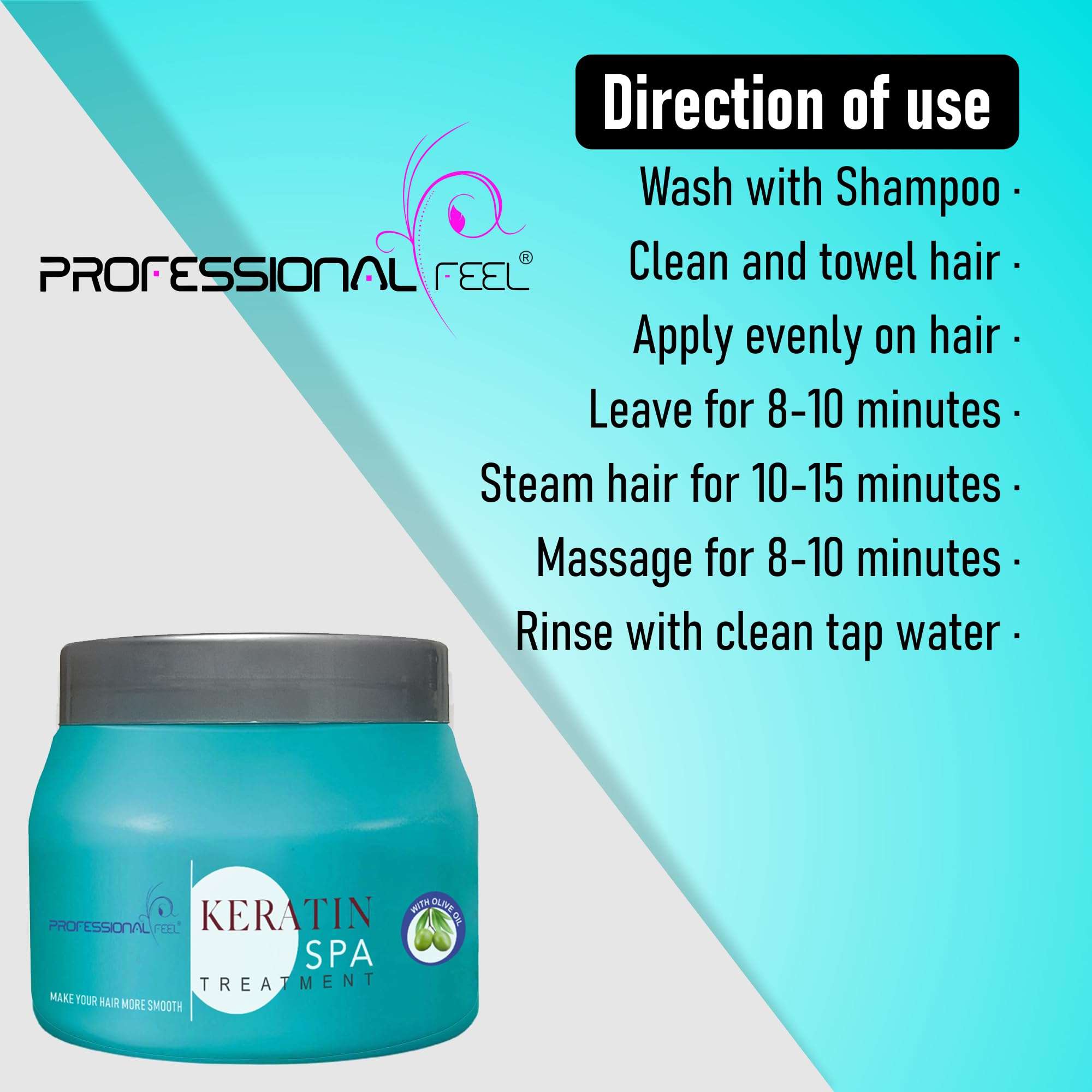 Professional Feel Keratin Hair Spa Treatment, Real Hair Spa For More Hair Smooth, Total Hair Repair (500 Gram) 3