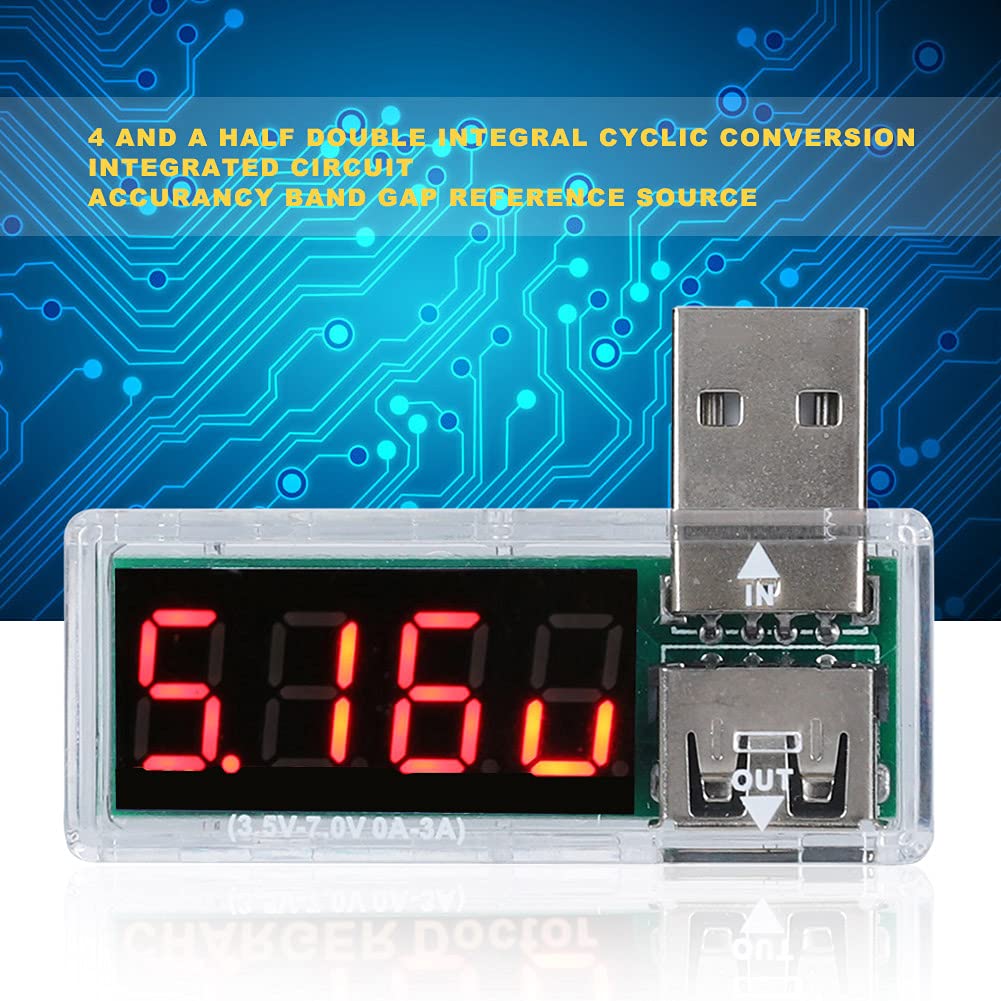 Mavaol 2 Pieces USB Detector Voltage Current Tester Voltmeter Ammeter Portable for Mobile Phone Users (Weiß) 3