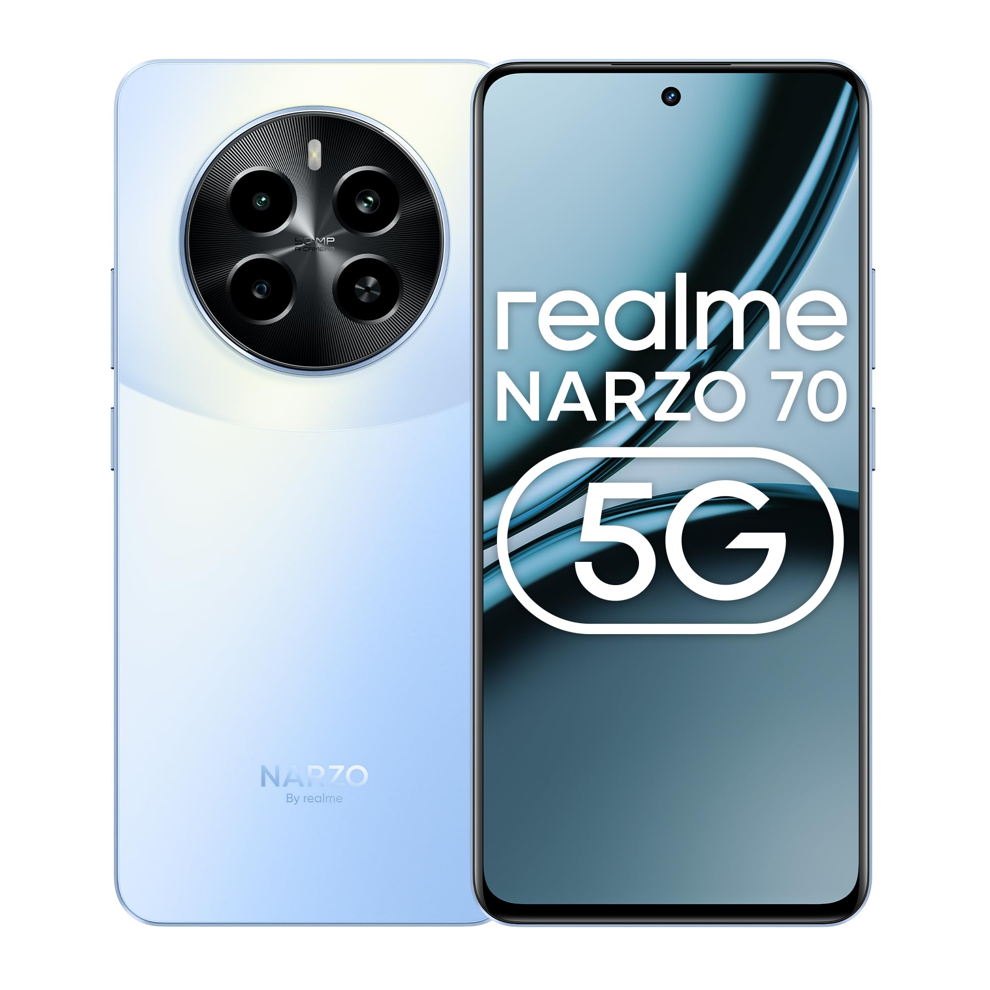 realme NARZO 70 5G（Ice Blue,6GB RAM, 128GB Storage | Dimensity 7050 5G Chipset | 120Hz AMOLED Display | 50MP Primary Camera | 45W Charger in The Box 1