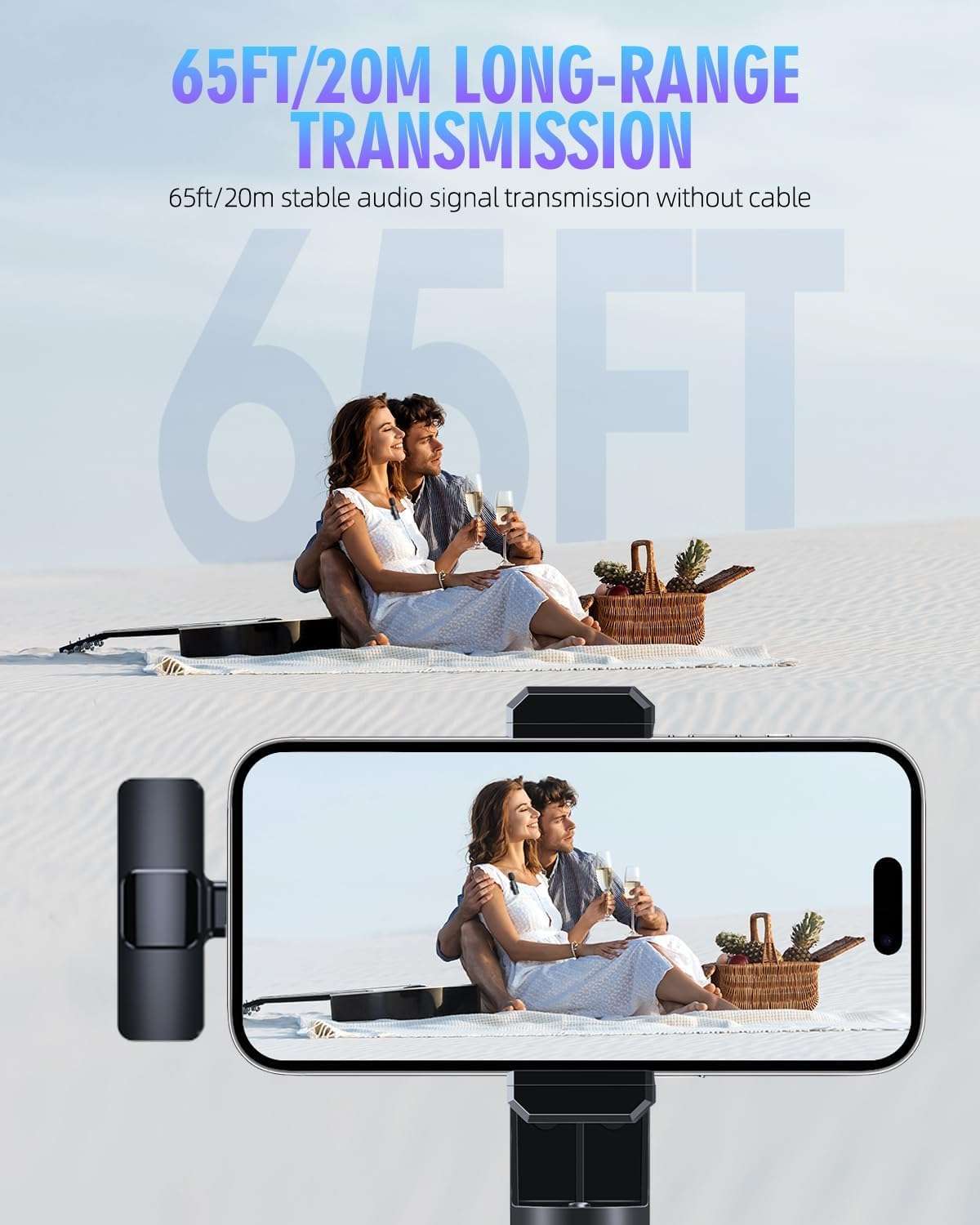 PQRQP 3 in 1 Wireless Lavalier Microphones for iPhone-AJN1, Clip On Microphone for Podcast Video Recording Streaming Singing 4