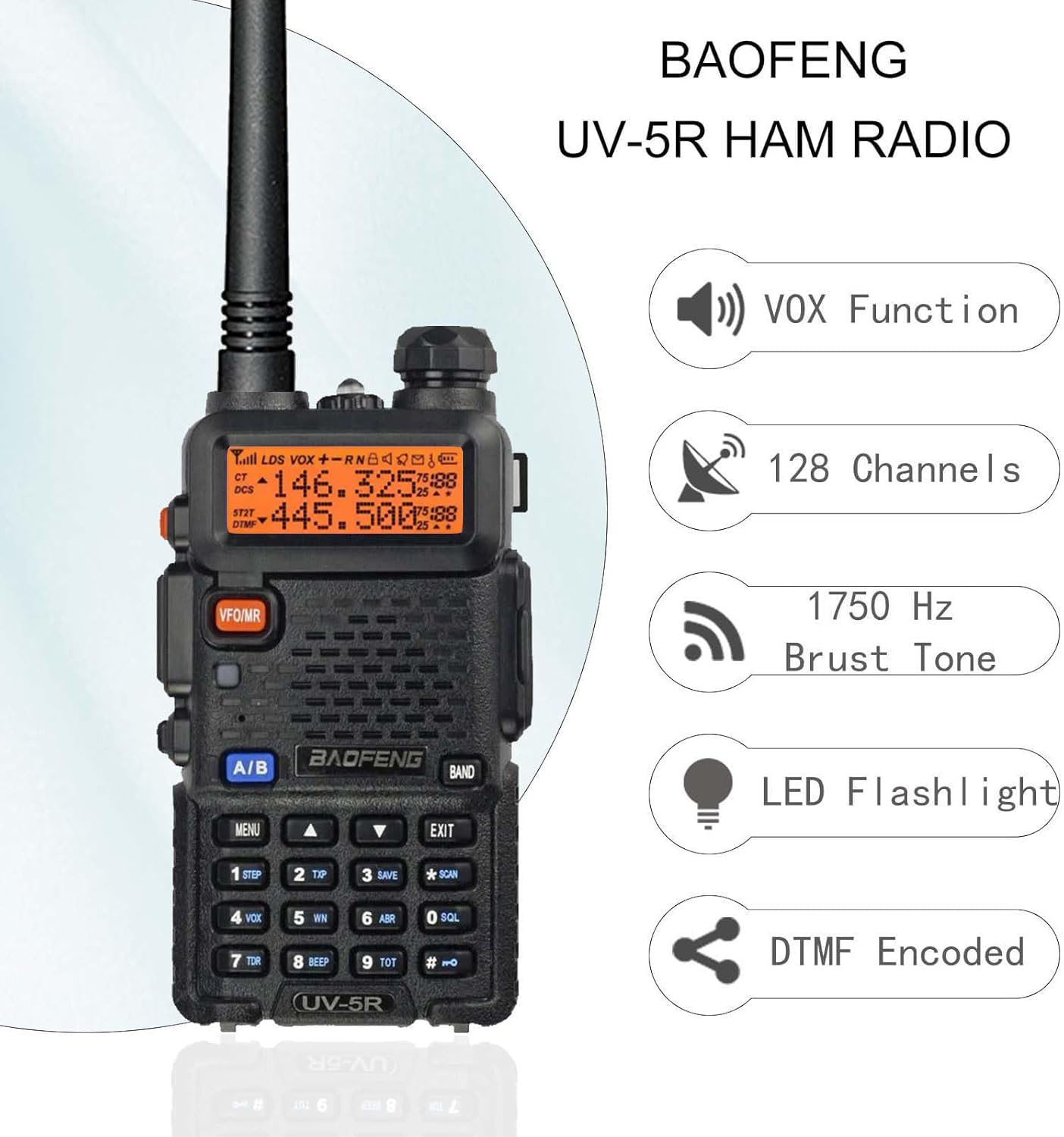 BAOFENG UV-5R Radios Walkie Talkies Long Range Ham Radio Handheld Hunting Camping(2 Pack) 2