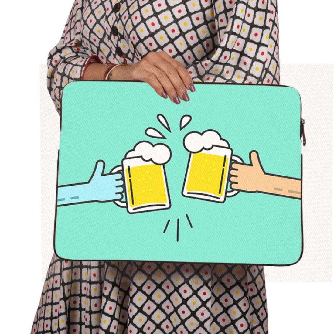 MAUJ Cheers Canvas Laptop Sleeve for 13.3 4