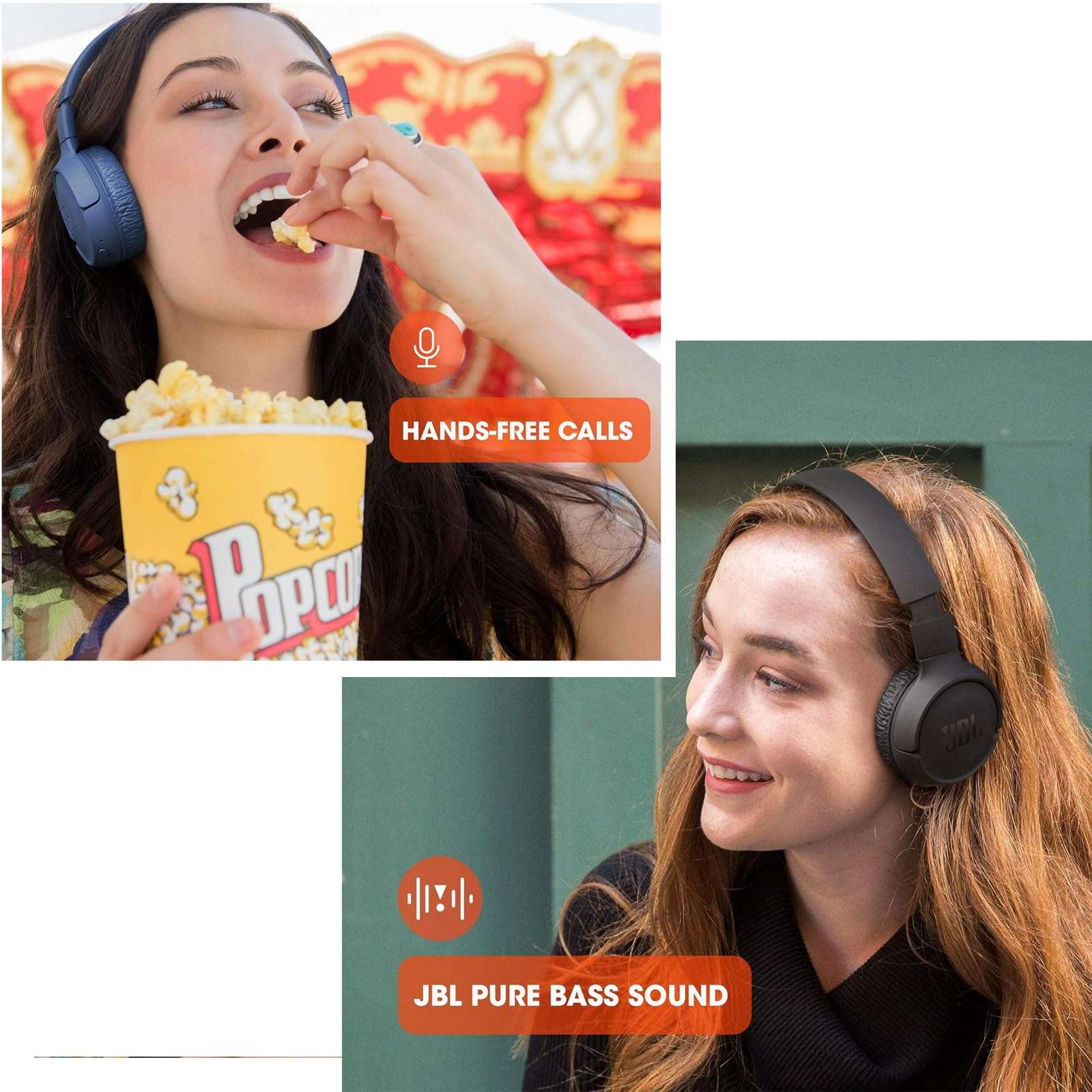 JBL Bags JBL Tune 510BT Wireless On-Ear Headphones (White) with Purebass Sound, Charging Cable, Wall Adapter and Cleaning Cloth 5