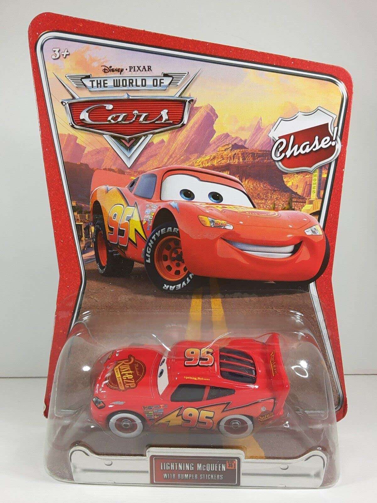 Disney Pixar Cars the World of Cars Lightning Mcqueen with Bumper Stickers #35 1