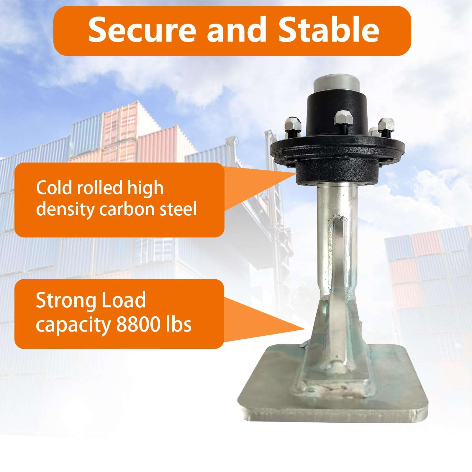 ZUVELLO 6-Lug 5.5'' Shipping Container Wheel Axles Shifting Tool Jack Kit Tie Down-Moves Fully Assembled Fit for 20ft - 40ft Heavy Duty Shipping Container, 2 Pack 6