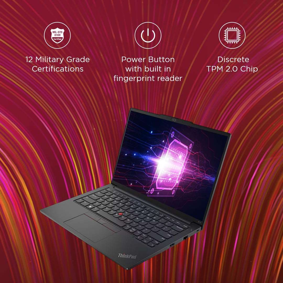 Lenovo ThinkPad E14 AMD Ryzen 7 7730U 14" (35.56 cm) WUXGA IPS 300 Nits Thin and Light Laptop (16GB RAM/512GB SSD/Windows 11 Home/AMD Radeon Graphics/Backlit Keyboard/FPR/Black/1.41 kg), 21JRS0H300 5