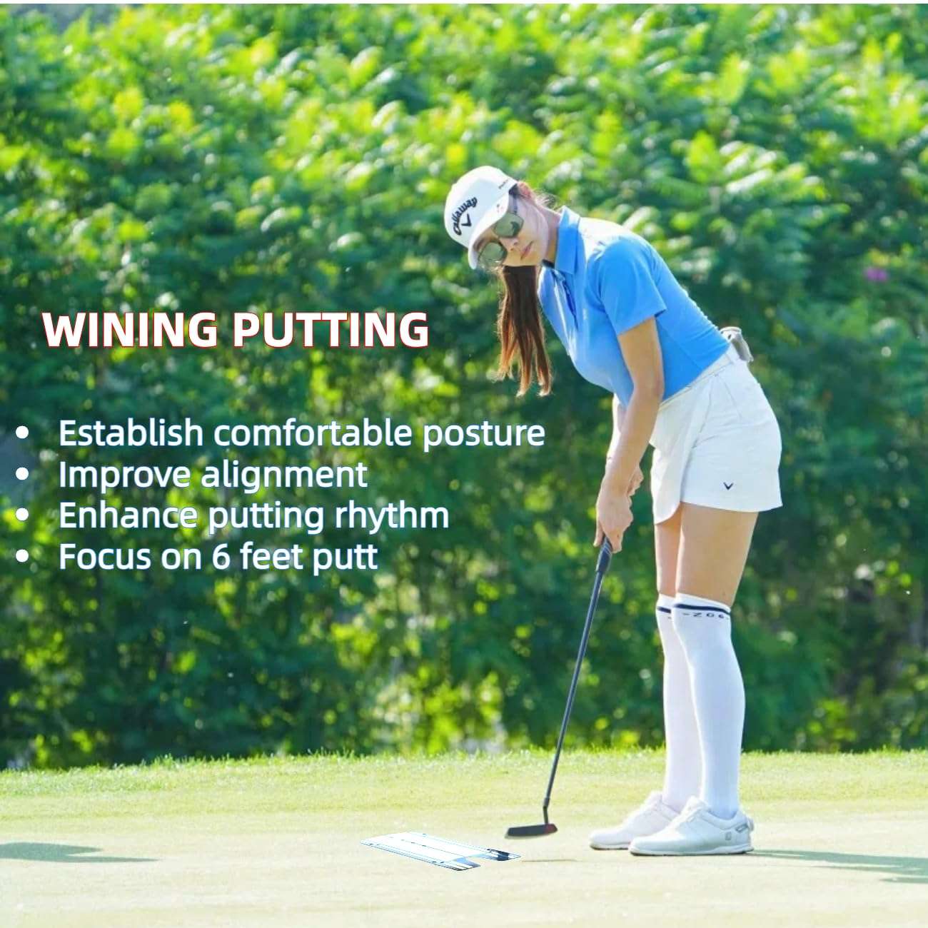 UDPARSCO Golf Putting Alignment Mirror, Portable Golf Training Aid, Putting Golf Training Equipment, Putting Trainer, Size 12 x 6 Inches 4