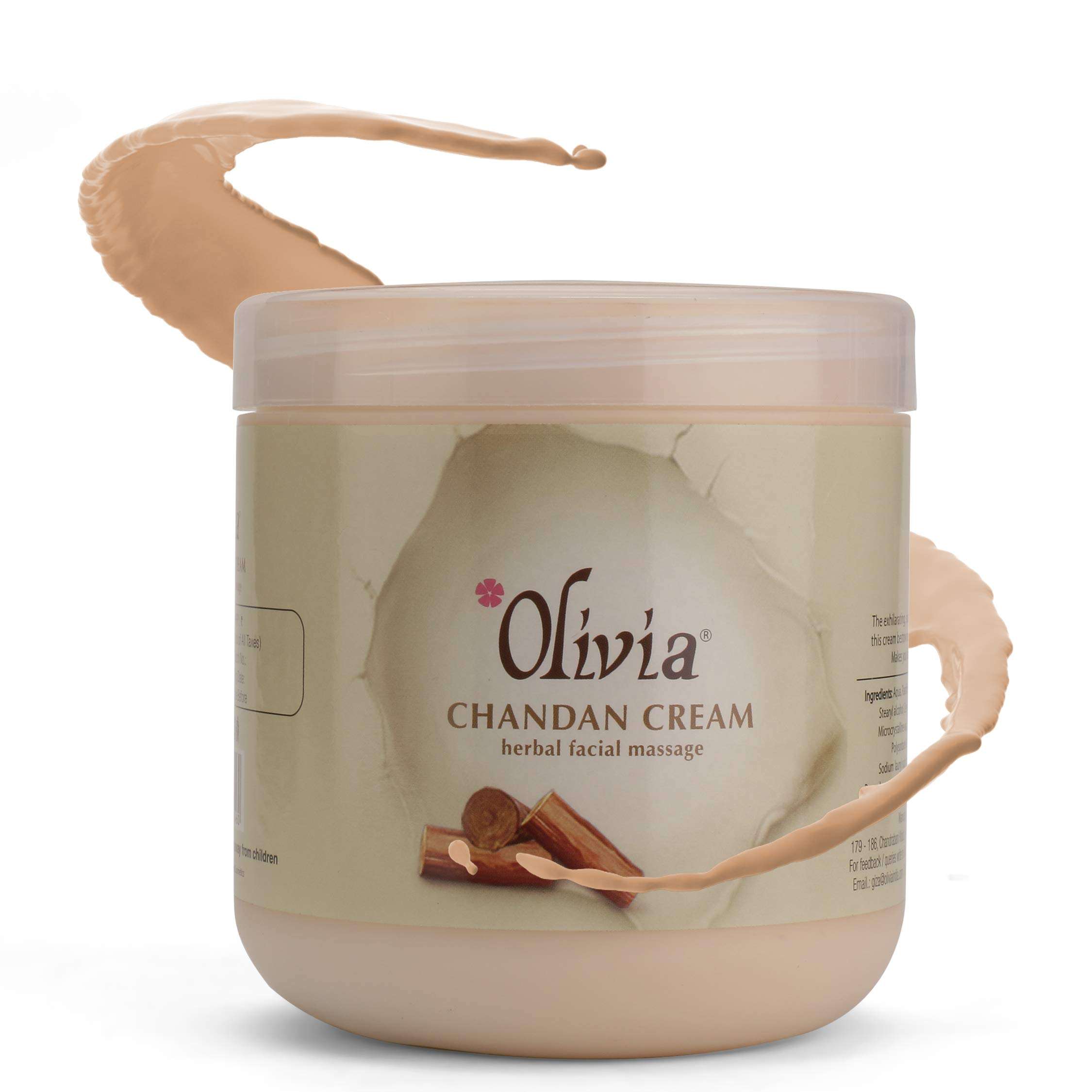 Olivia Herbal Chandan Facial Massage Cream 800g Exhilarating, Soothing Effect Of Sandalwood, 800 g 4