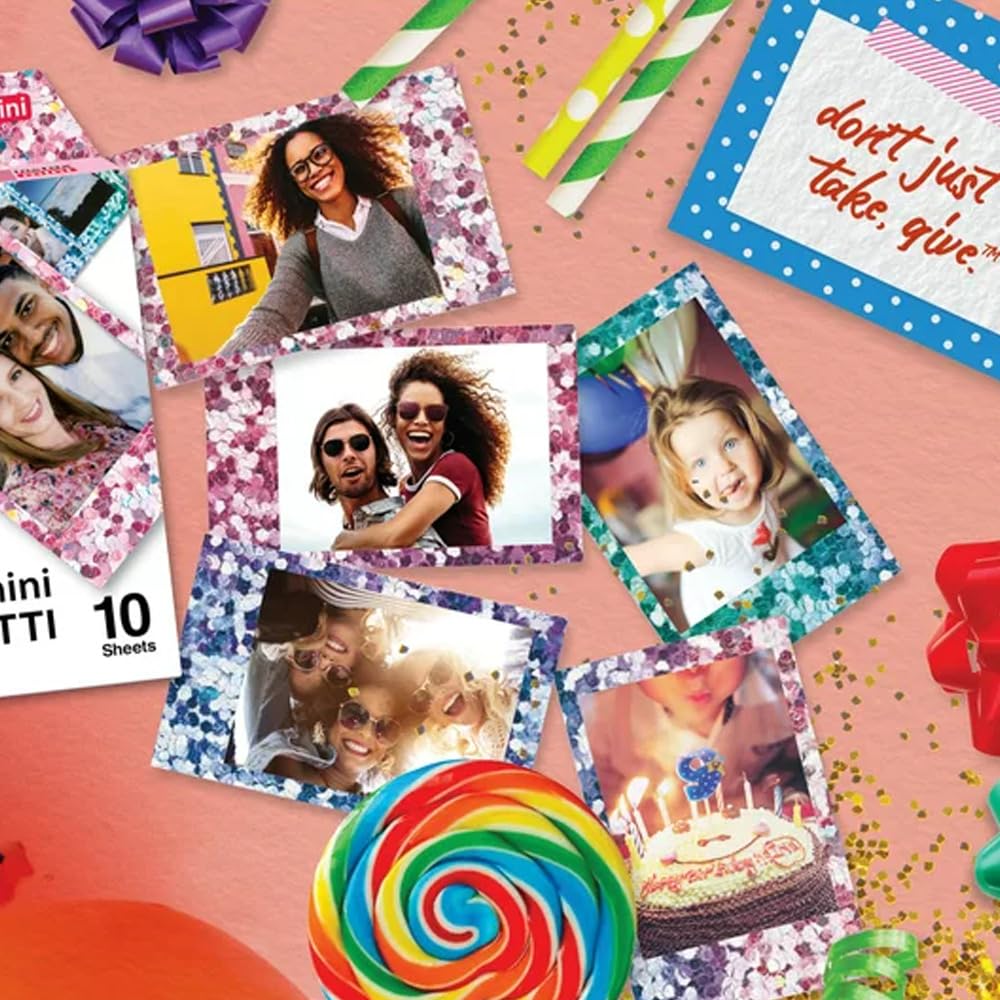 Fujifilm Instax Confetti Mini Film (10 Exposures, 3-Pack) Vibrant Colorful Instant Photos, Compatible with Fujifilm Instax Mini Cameras,Captivate Memories with Stunning Confetti Designs (3 Items) 5