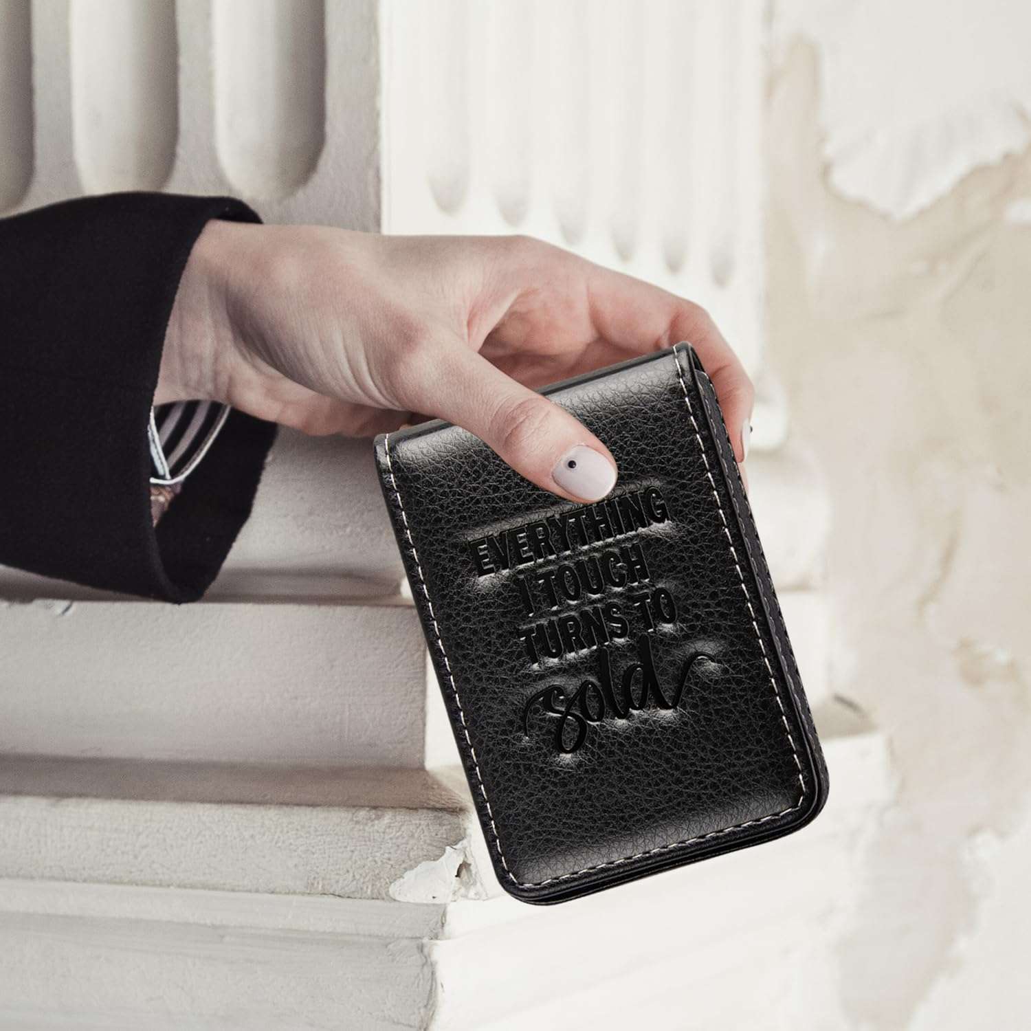 Realtor Gift, Business Card Holder Realtor Gifts for Women Closing Gifts for Realtors, Gifts for Real Estate Agents, Everything I Touch Turns to Sold Name Cards Holder Wallet with Magnetic Shut 6