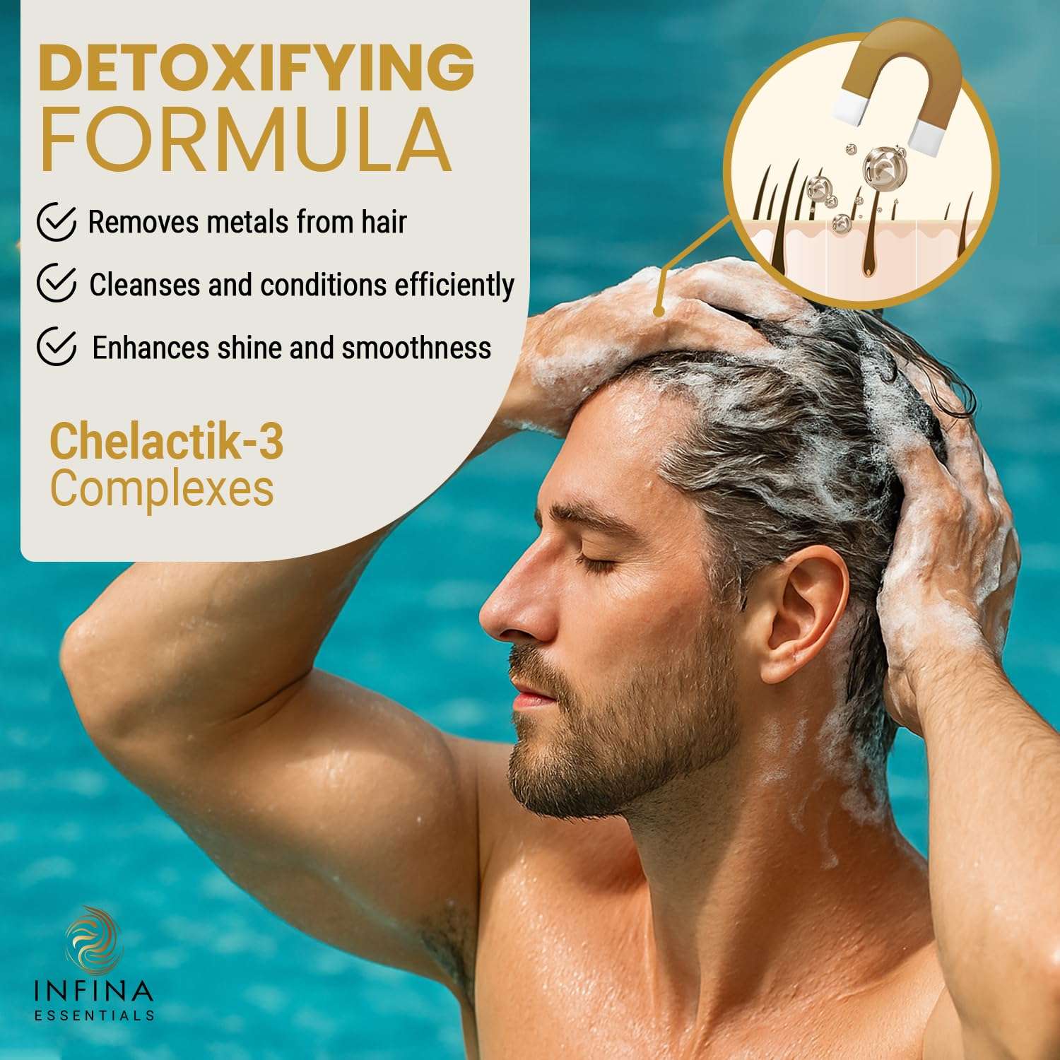 Hard Water Shampoo and Conditioner – 2-in-1 Chelating Cleanser for Buildup Removal, Soft & Shiny Hair – With Chelactik-3 Complex, Amodimethicone & Rosemary Oil – Sulfate-Free - Color Safe – 16 fl oz 4