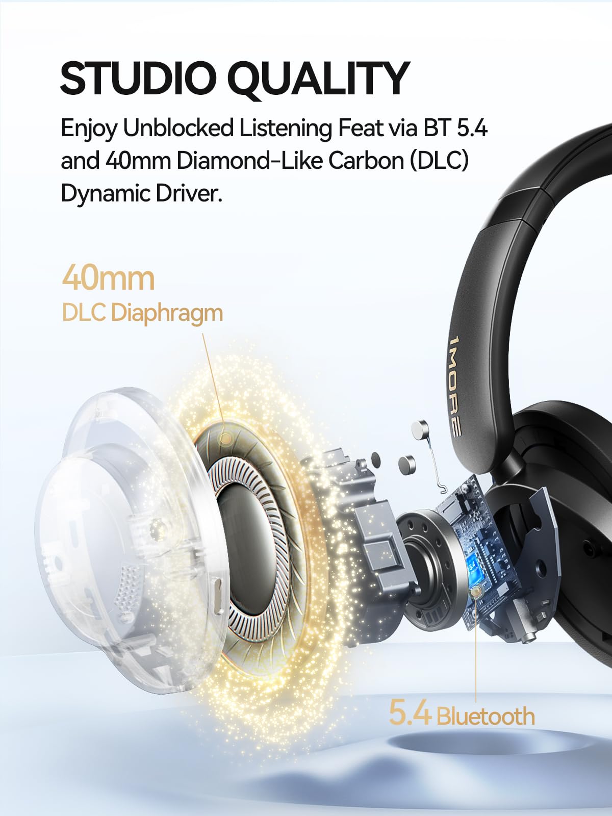 1MORE SonoFlow-Pro Noise Cancelling Headphones - HQ51 Over Ear Bluetooth Headphones with LDAC for Hi-Res Wireless Audio,100H Playtime,Bluetooth 5.4,QuietMax ANC, Comfortable Fit,Clear Calls 2