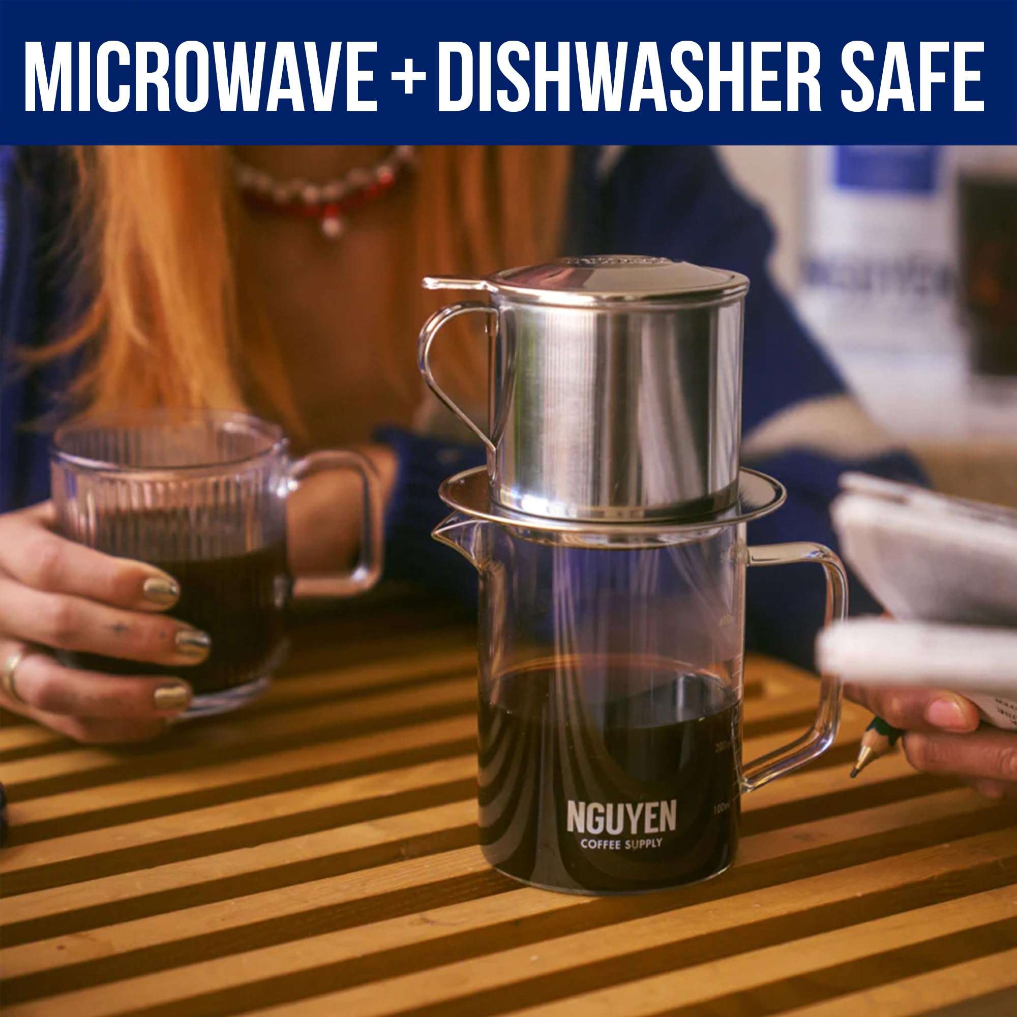 NGUYEN COFFEE SUPPLY - Glass Coffee Server, Microwave and Dishwasher Safe, Ideal Gift, 500ML, Clear [Set of 1] 6