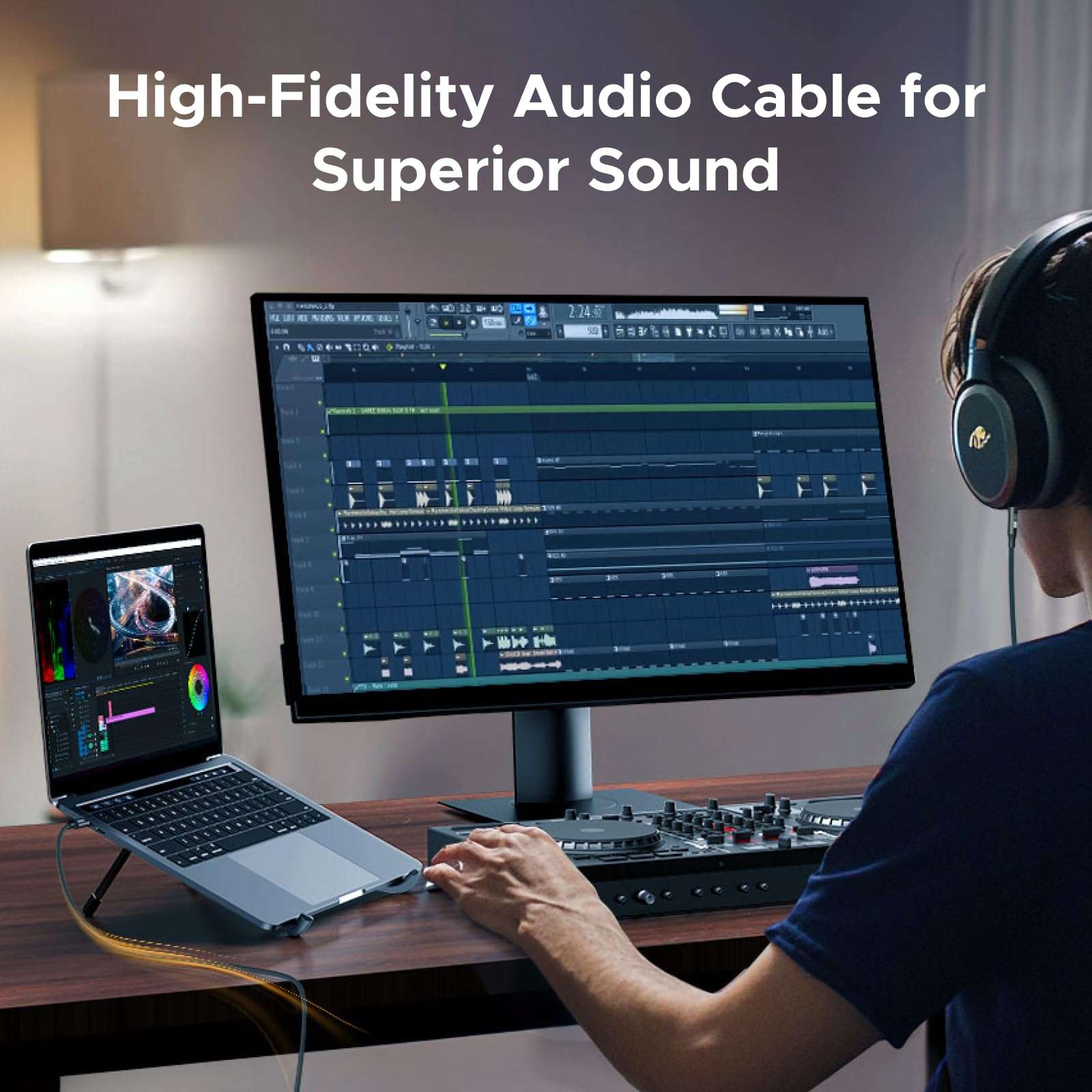 UGREEN Aux to USB C Type C to 3.5mm Audio Adapter Hi-Res 32bit/384KHz Stereo Cord Headphone Male Car Auxiliary Cable Compatible with iPhone 16 15 Pro Max Plus, Galaxy S25 S24 Ultra iPad Pixel 9, 6.6FT 5