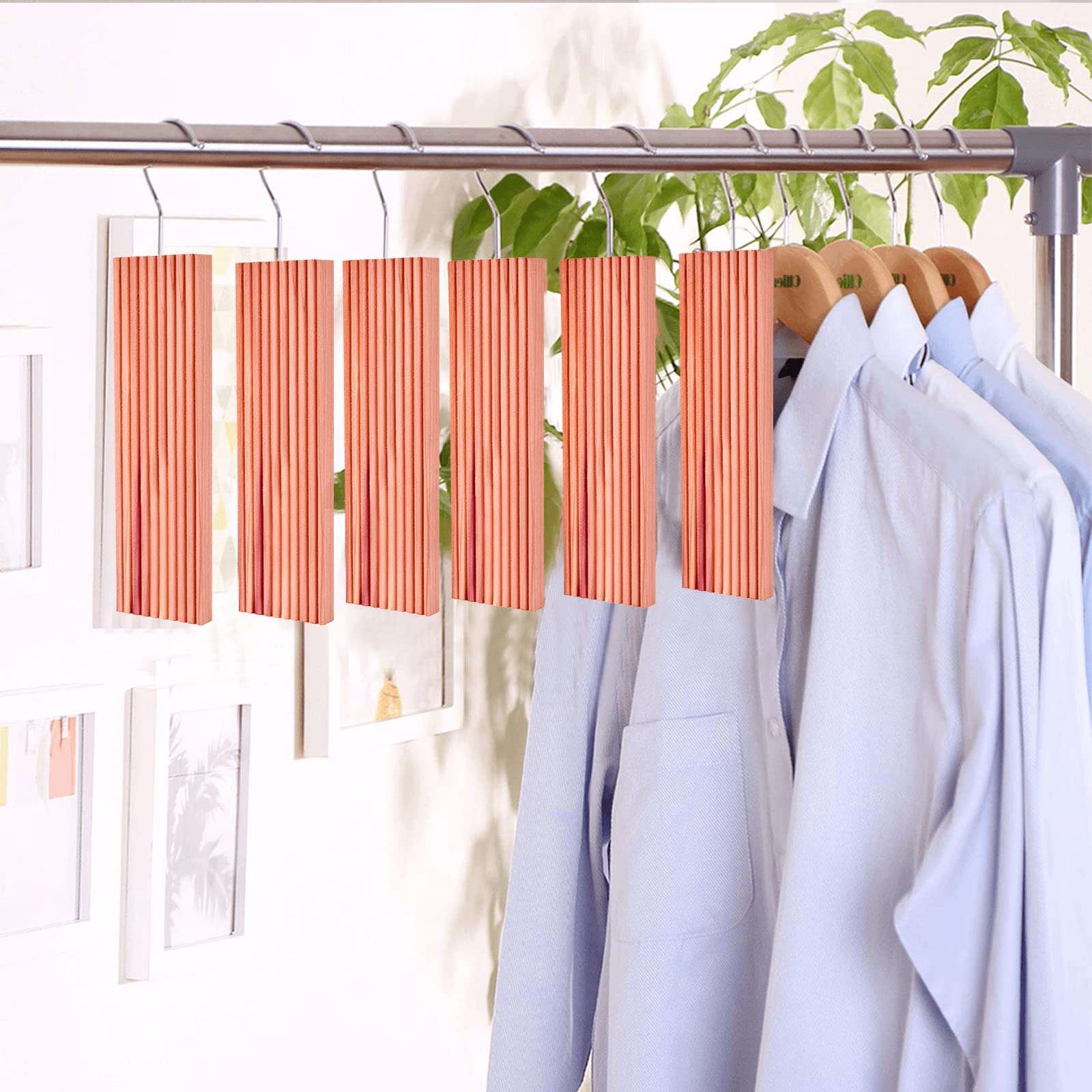 Homode Cedar Blocks for Clothes Storage, Aromatic Cedar Wood for Closets and Drawers, Cedarwood Hangups with Hook, Scent Sachets Bags Cedar Closet Freshener, 16 Pack 4