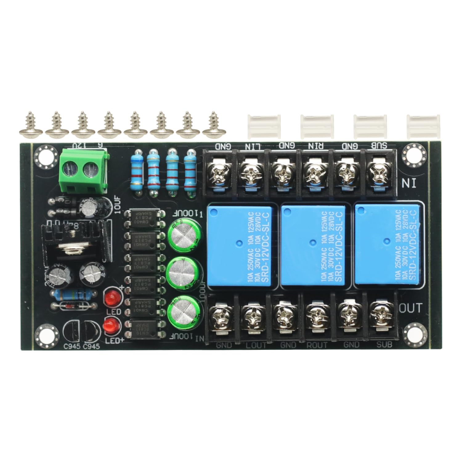 300W 2.1 Channel Class D Digital Amplifier Speaker Protection Board Relay Protection Module Boot Delay DC Protect 4