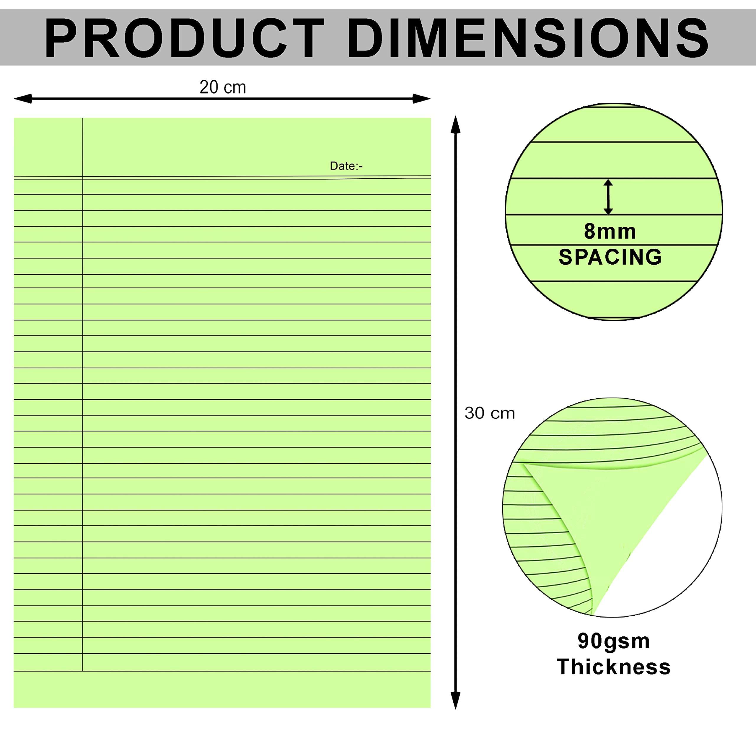 Lakeer A4 Size Ruled Paper-Single Side Ruled | 5 Colours-Pack of 300 Sheets | for Assignment/Project/Practical/Homework (50 Sheets X 6 Pack) 4
